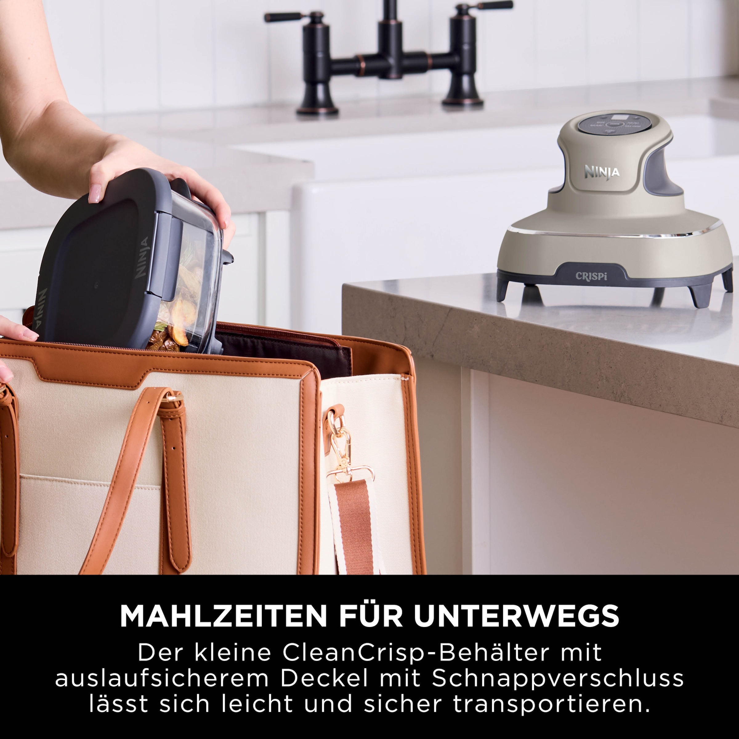 NINJA Heißluftfritteuse »CRISPi 4-in-1 Cyber Space - FN101EUGY« 1700 W tragbar