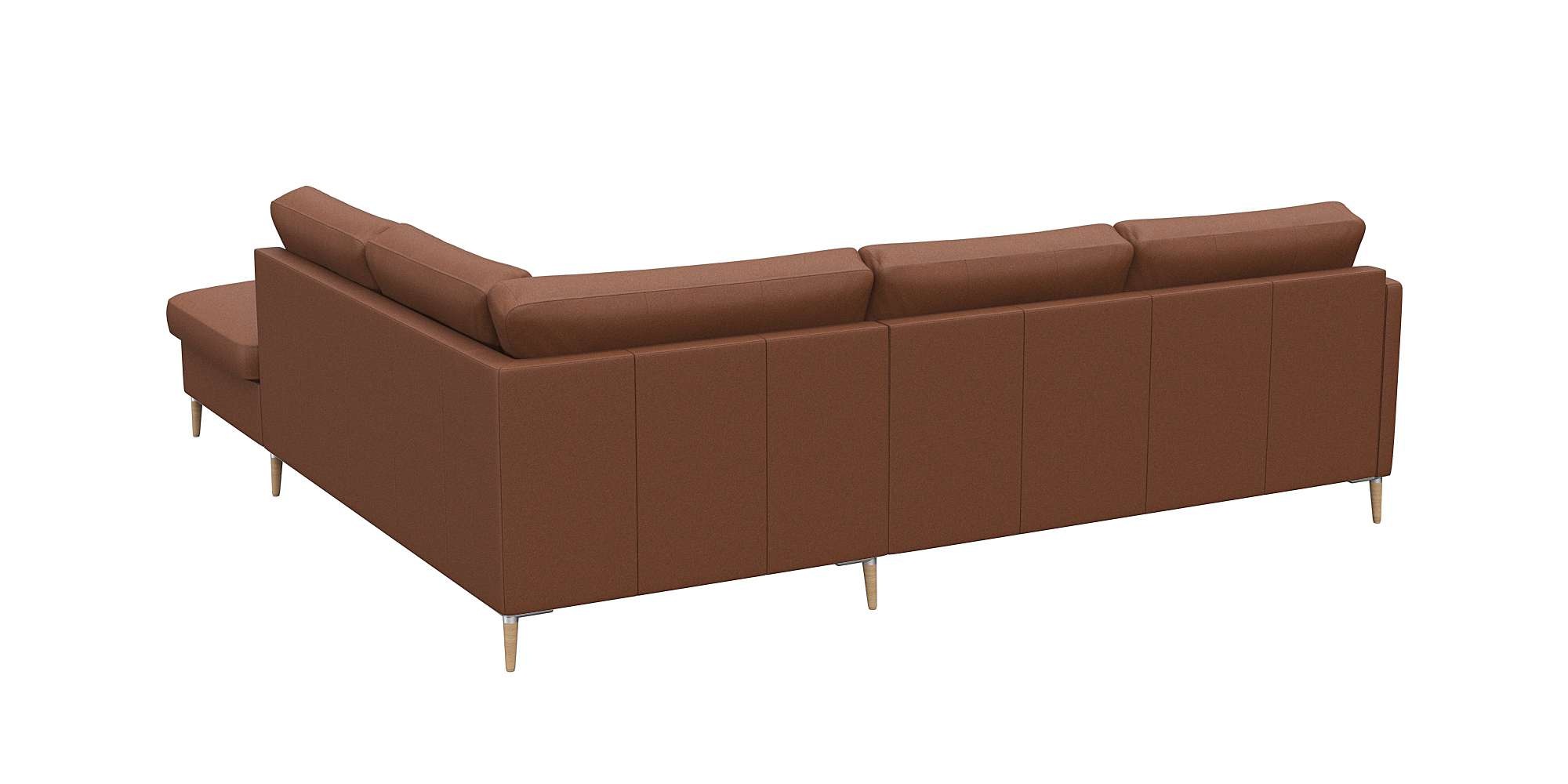 FLEXLUX Ecksofa »Fiore, L-Form, super bequem durch Kaltschaum im Sitz«, schmale Armlehnen, Füße Alu/Eiche, B/T 234/225 cm