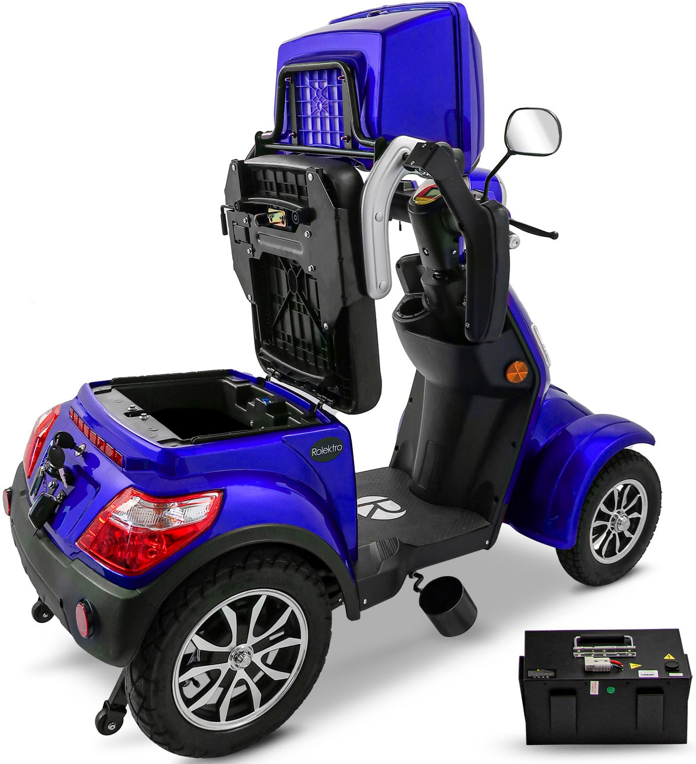 Rolektro Elektromobil »Rolektro E-Quad 25 V.3, Lithium Akku«, (mit Topcase)