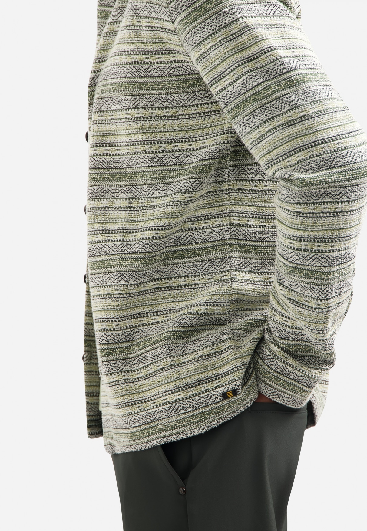 NO EXCESS Langarmhemd »No Excess Gestricktes Overshirt Shirt Jersey Jacquard«