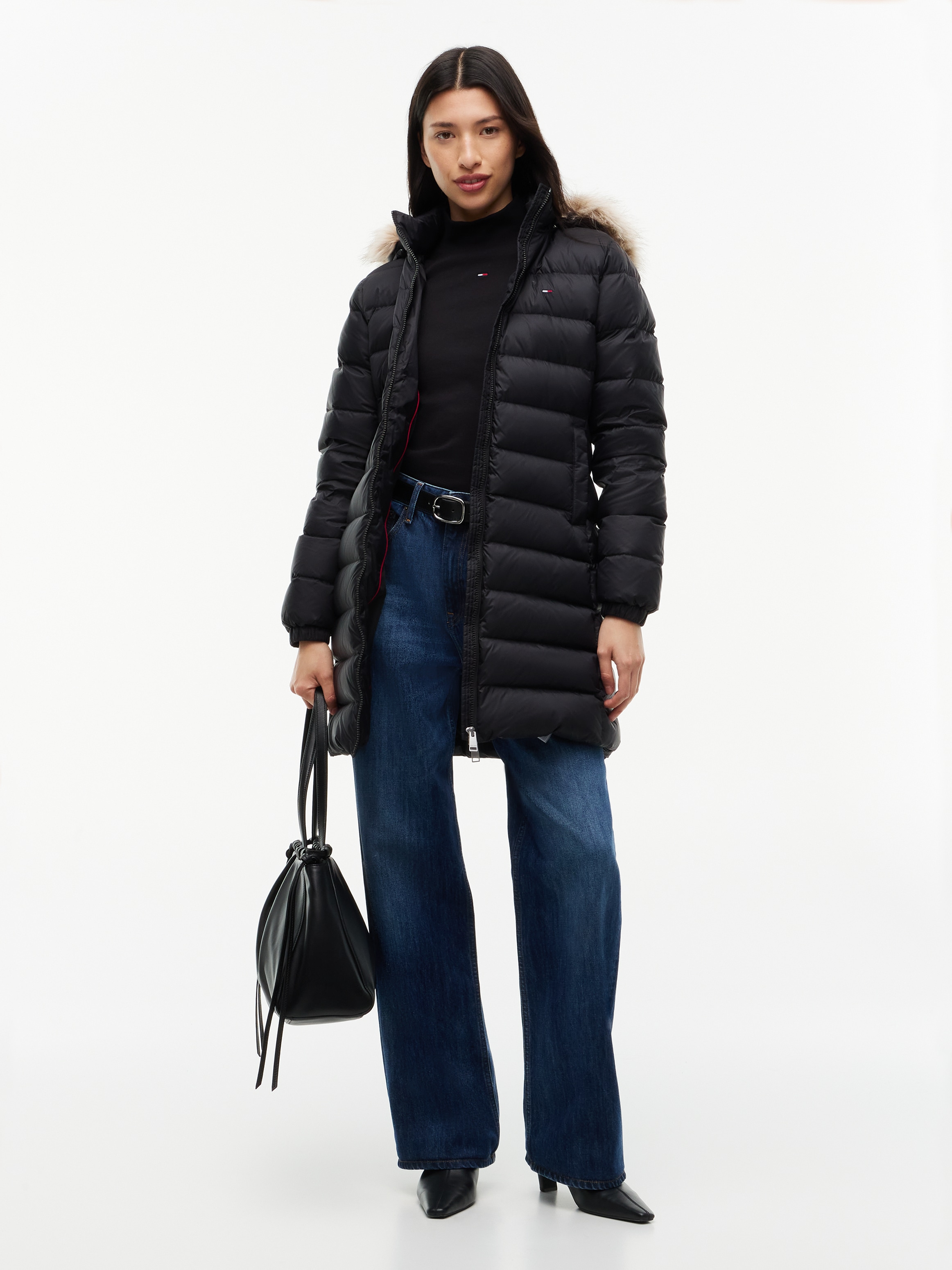 Tommy Jeans Steppmantel »TJW ESSENTIAL HOODED DOWN COAT« Kunstfaser