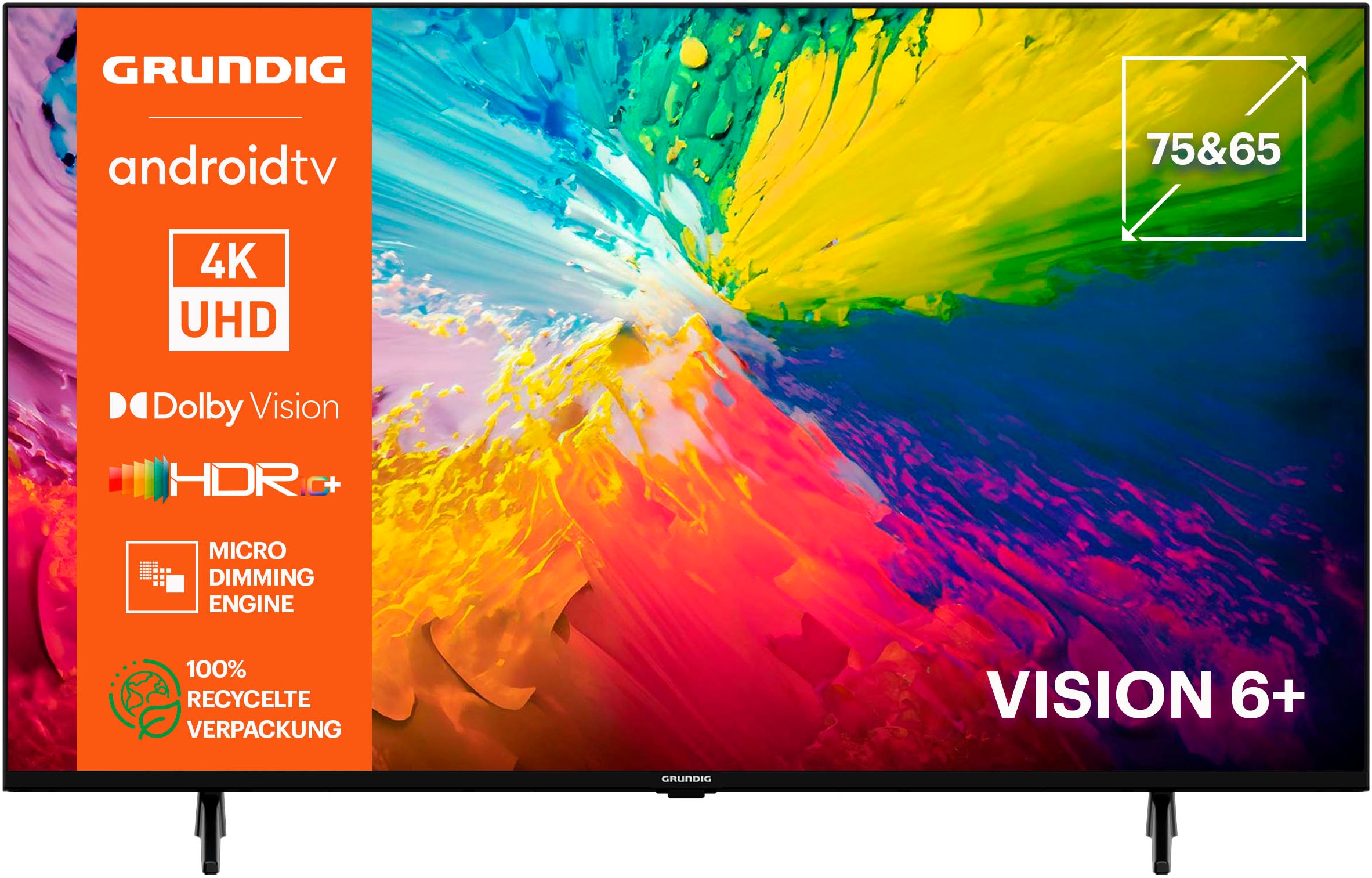 Grundig LED-Fernseher, 164 cm/65 Zoll, 4K Ultra HD, Android TV-Smart-TV