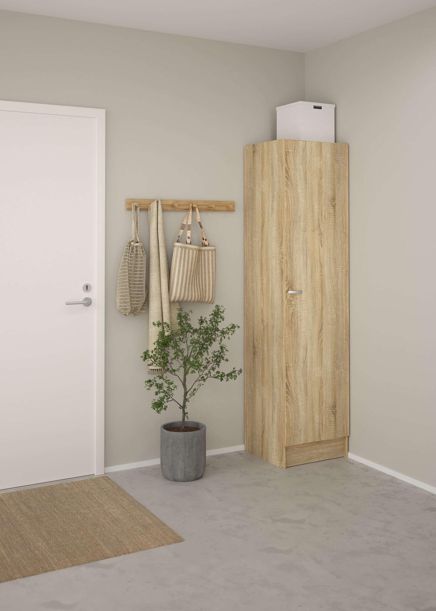 INOSIGN Drehtürenschrank »Focus, Kleiderschrank, Stauraum«, 1 Tür, 4 Einlegeböden, schmal, vielseitig einsetzbar, Breite 49 cm