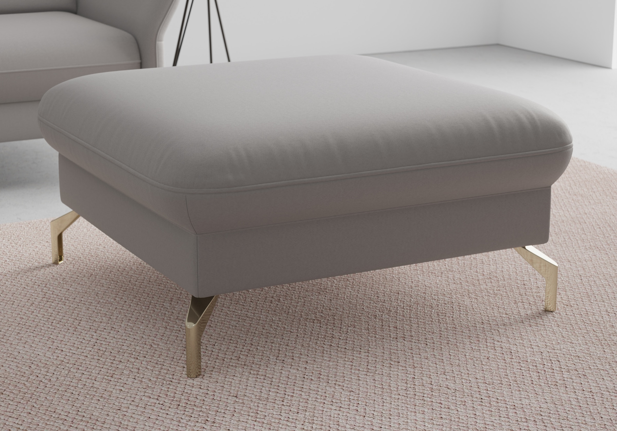 sit&more Hocker »Fashion«, inklusive Federkern, mit satinierten Nickelfüßen günstig online kaufen