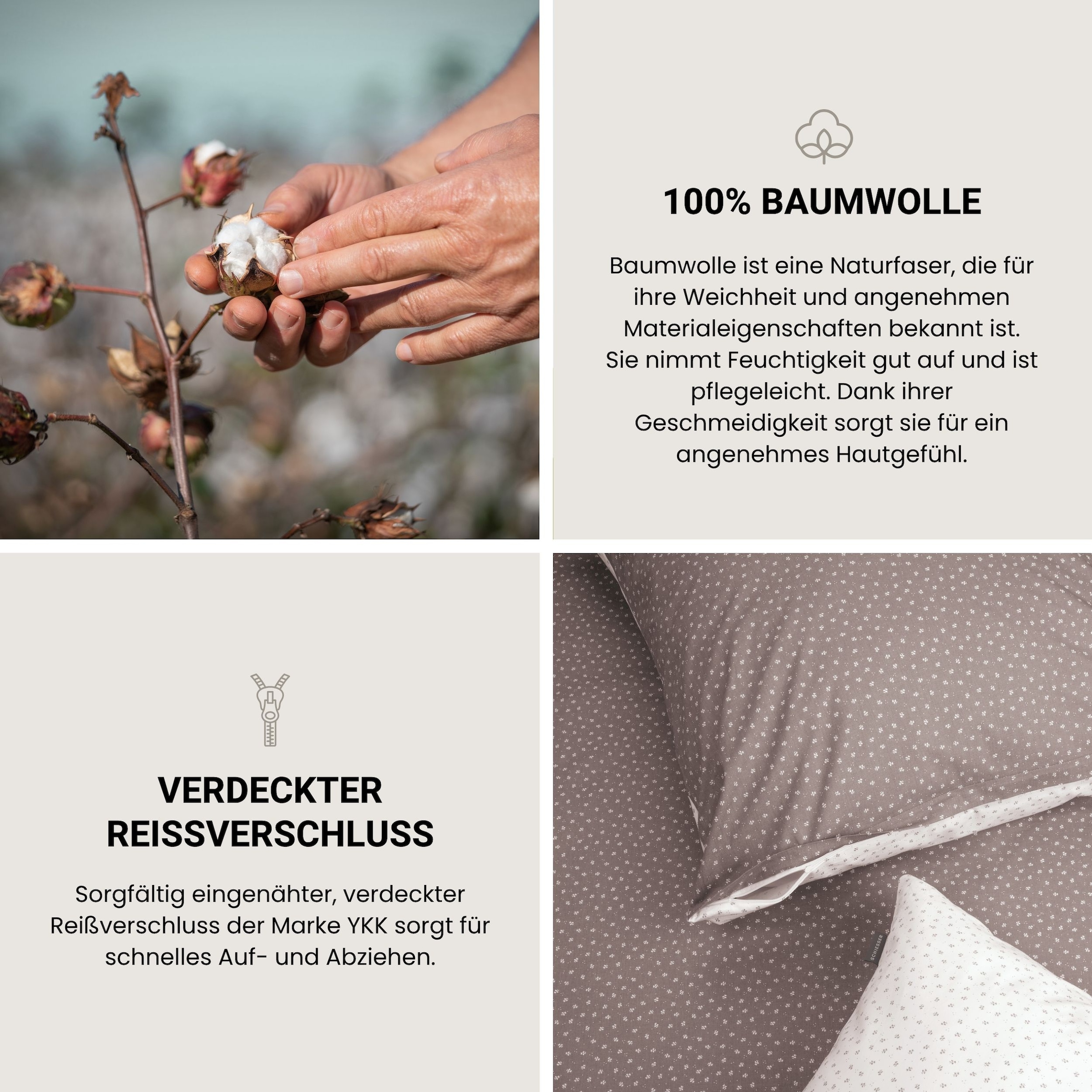 Schiesser Bettwäsche »Millie aus weicher Baumwolle mit filigranen Blüten« 2 Stk. OEKO-TEX® MADE IN GREEN