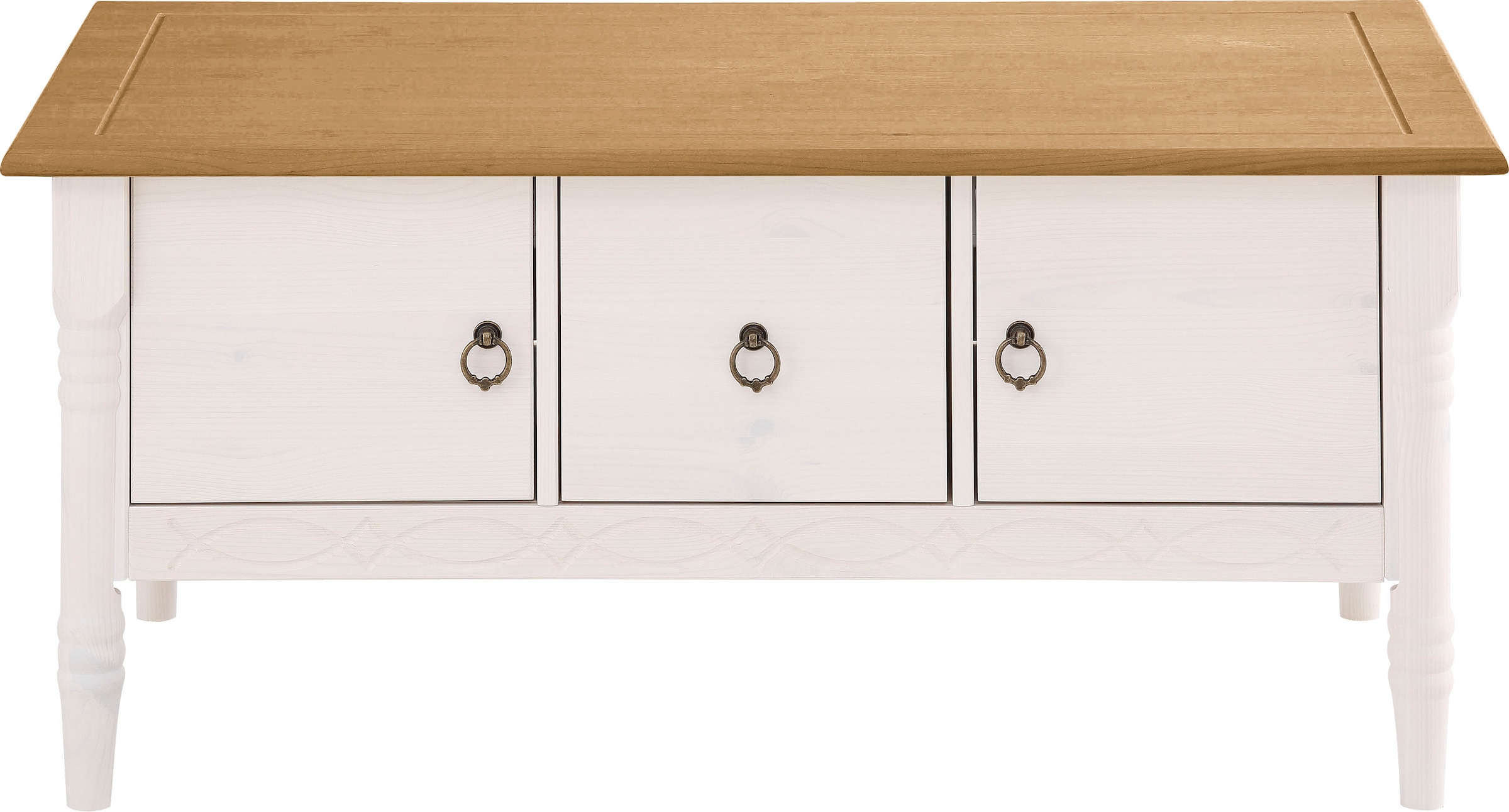 Home affaire Couchtisch »Indra«, aus massiver Kiefer, FSC®, mit Stauraum, d günstig online kaufen