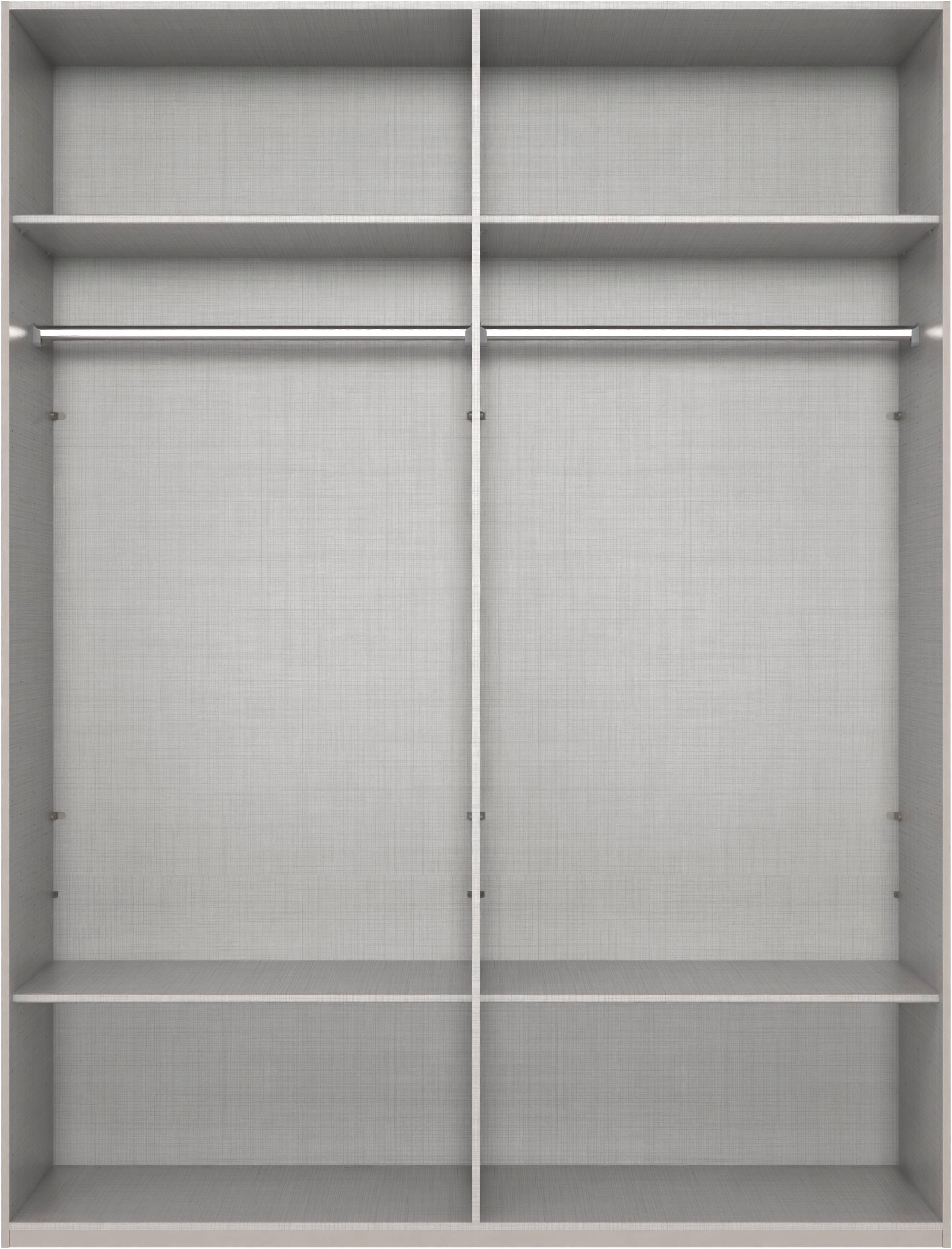 Wimex Kleiderschrank »Mugano,in 8 Breiten,3 Höhen,2 Tiefen, viele Farben, Made in Germany«, (in Basic oder Premium Ausstattung mit 2 weiteren Einlegeböden), mit langen Griffstangen aus Metall, wahlweise mit oder ohne Spiegel