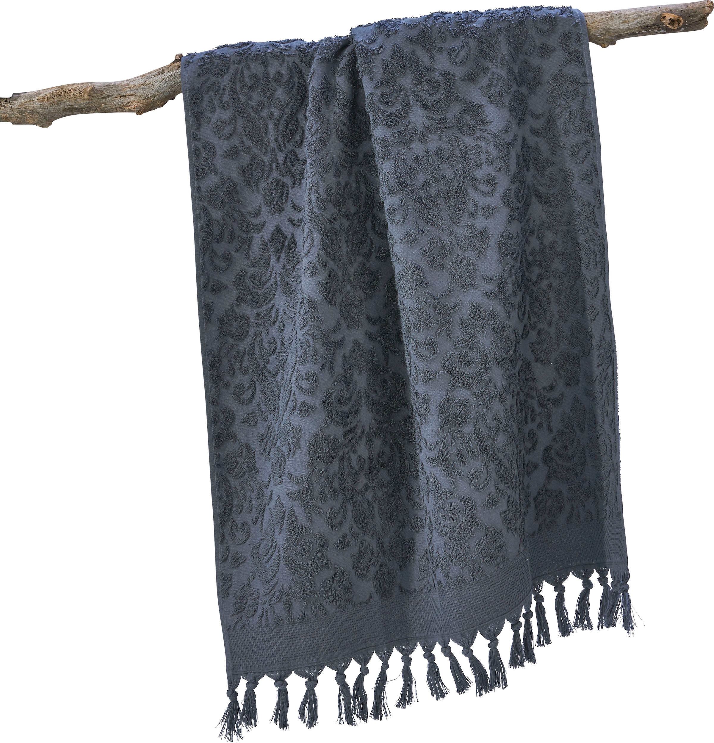 done.® Duschtuch »Provence Ornaments« Uni Farben, Ornamente, mit Fransen