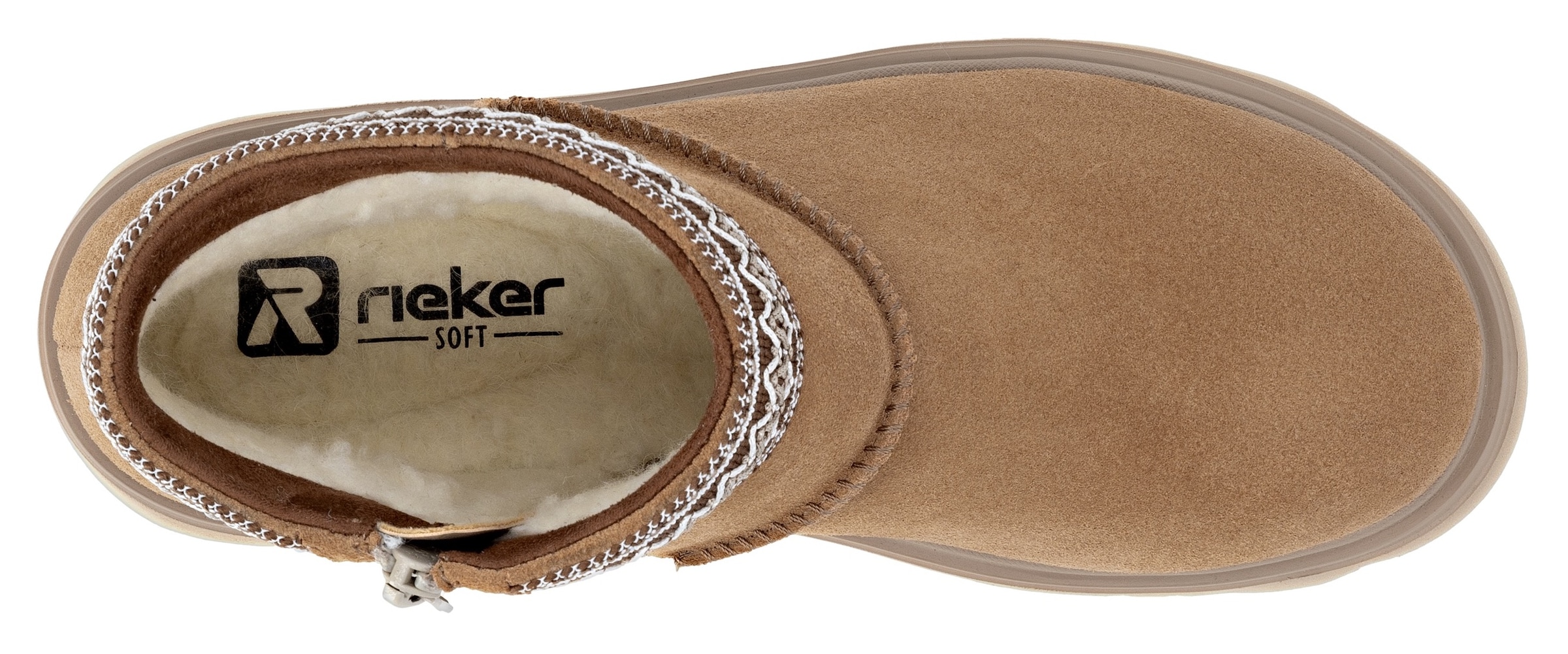RIEKER Sport Winterboots  Plateauboots, Stiefelette mit Textileinfass im Ethno-Look