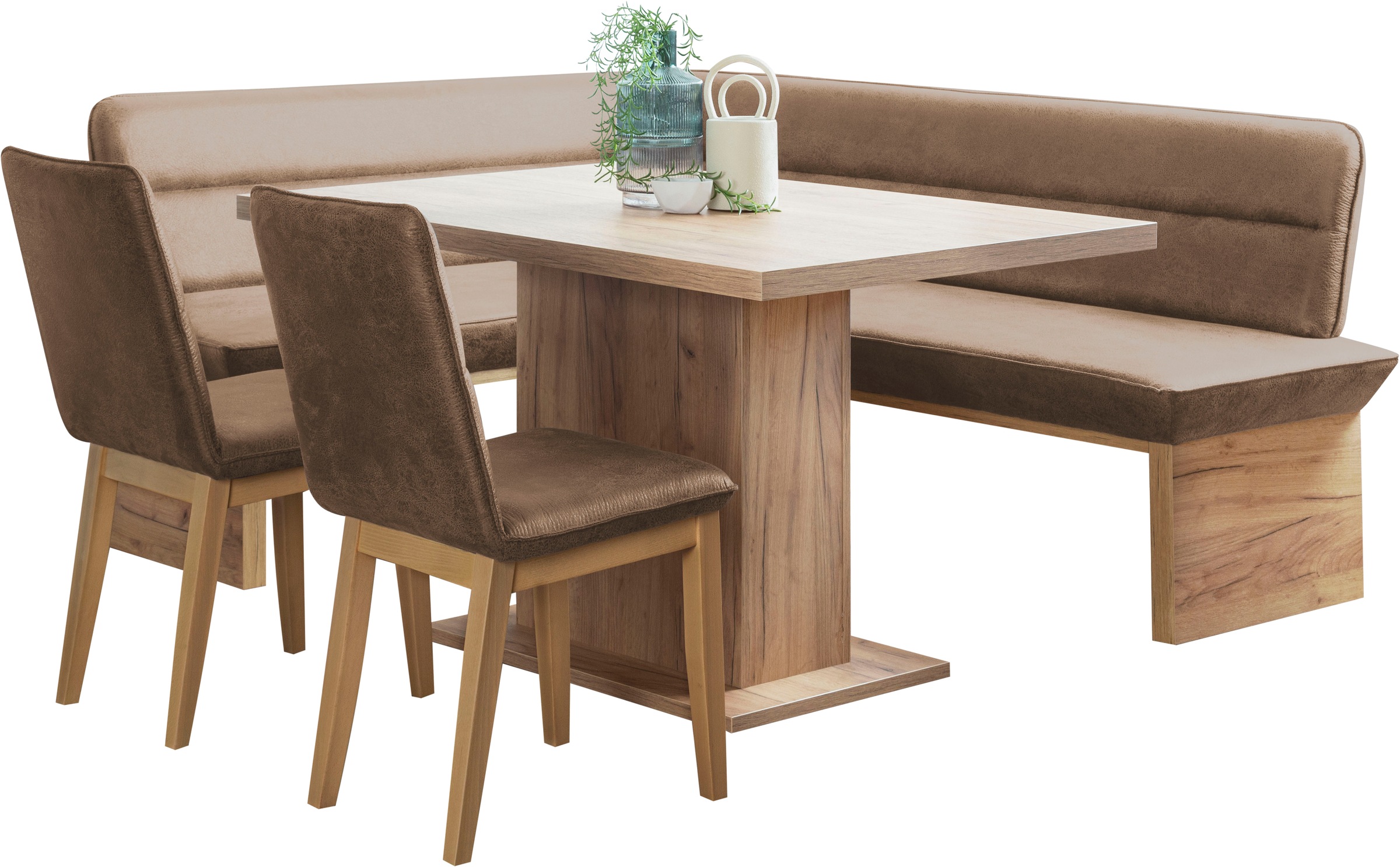 OTTO home Eckbankgruppe »Beluna + Cross Essecke Sitzgruppe Eckbank Küchenbank BESTSELLER« Set, Eckbank, 2 Stühle und Tisch, 4 Stk. tlg. Sitzgruppe 