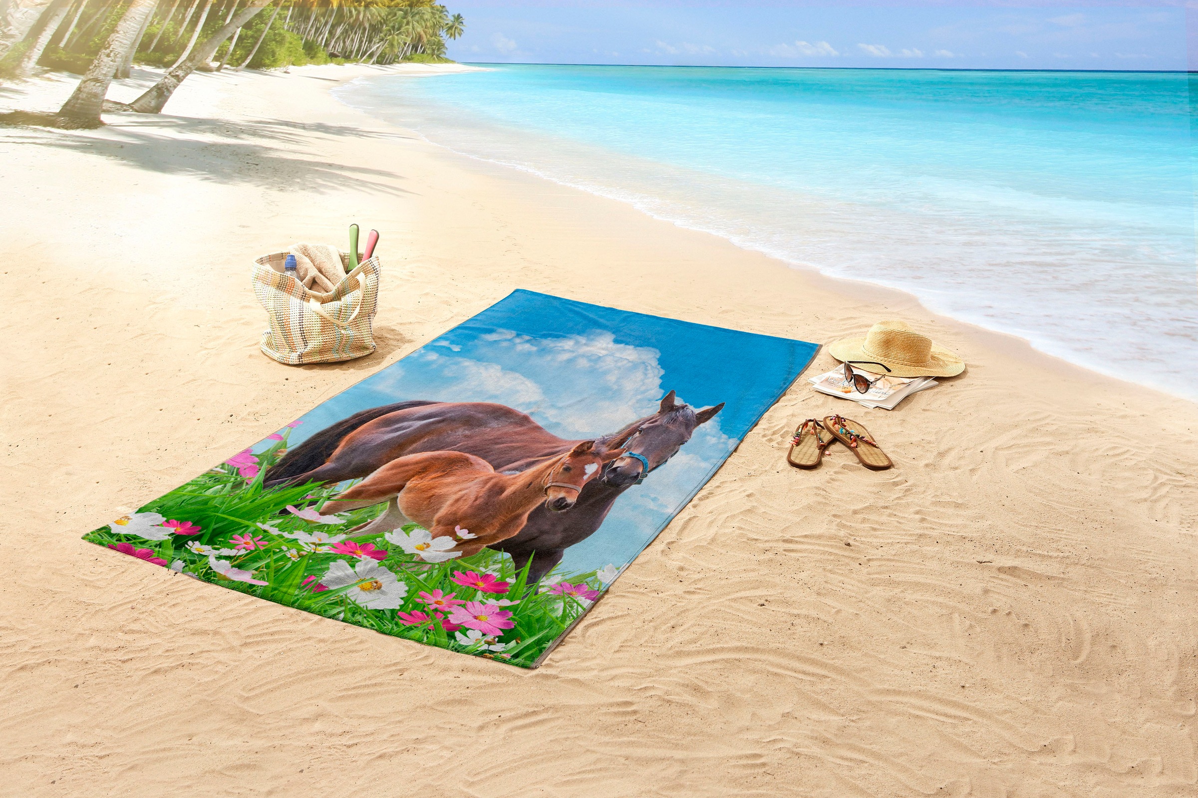 good morning Strandtuch »Dora«, (1 St., Strandtuch 75 x 150 cm), Mikrofaser günstig online kaufen