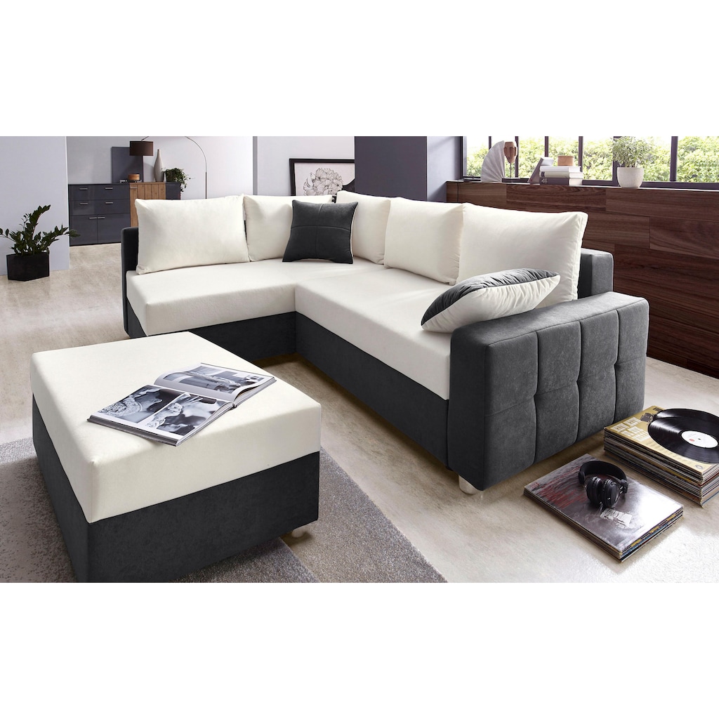 COLLECTION AB Ecksofa »Parma«, mit Bettfunktion und Federkern