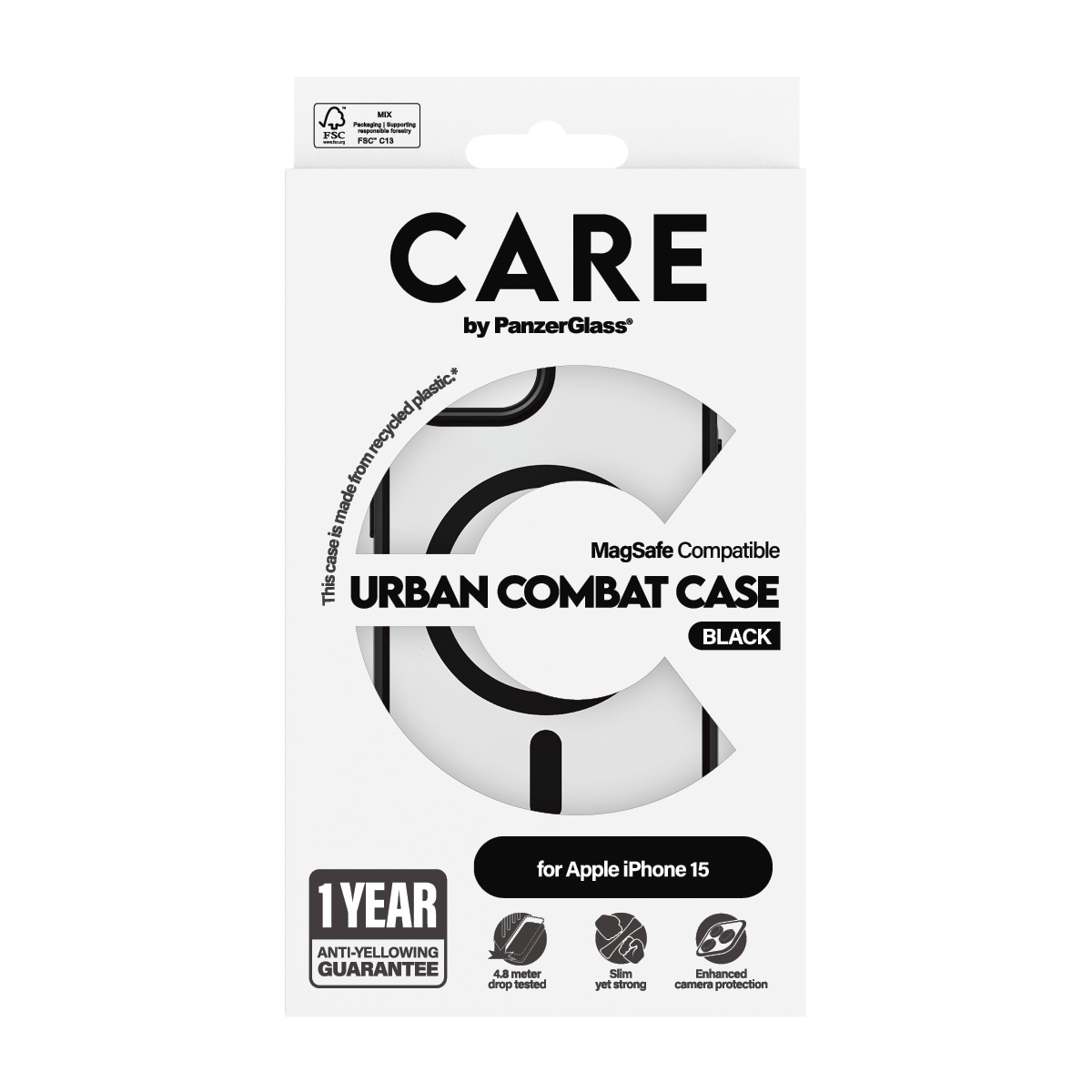 CARE by PanzerGlass Handyhülle »Urban Combat Case mit MagSafe für Apple iPhone 15« Smartphones Backcover, Schutzhülle, Handyschutzhülle, Case, Schutzcase, stoßfest