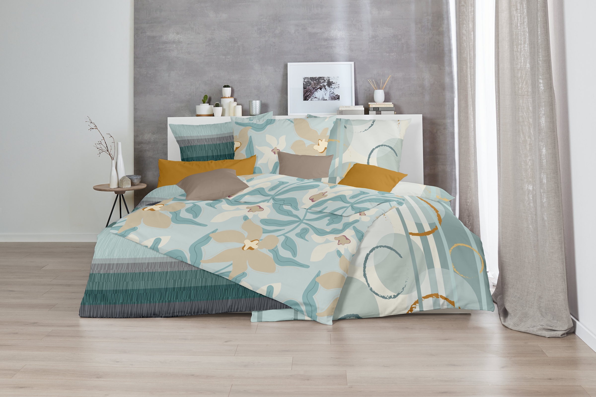 Primera Bettwäsche »Biber-Bettwäsche Matisse« 2 Stk. tlg. mit verspieltem Blumenmuster