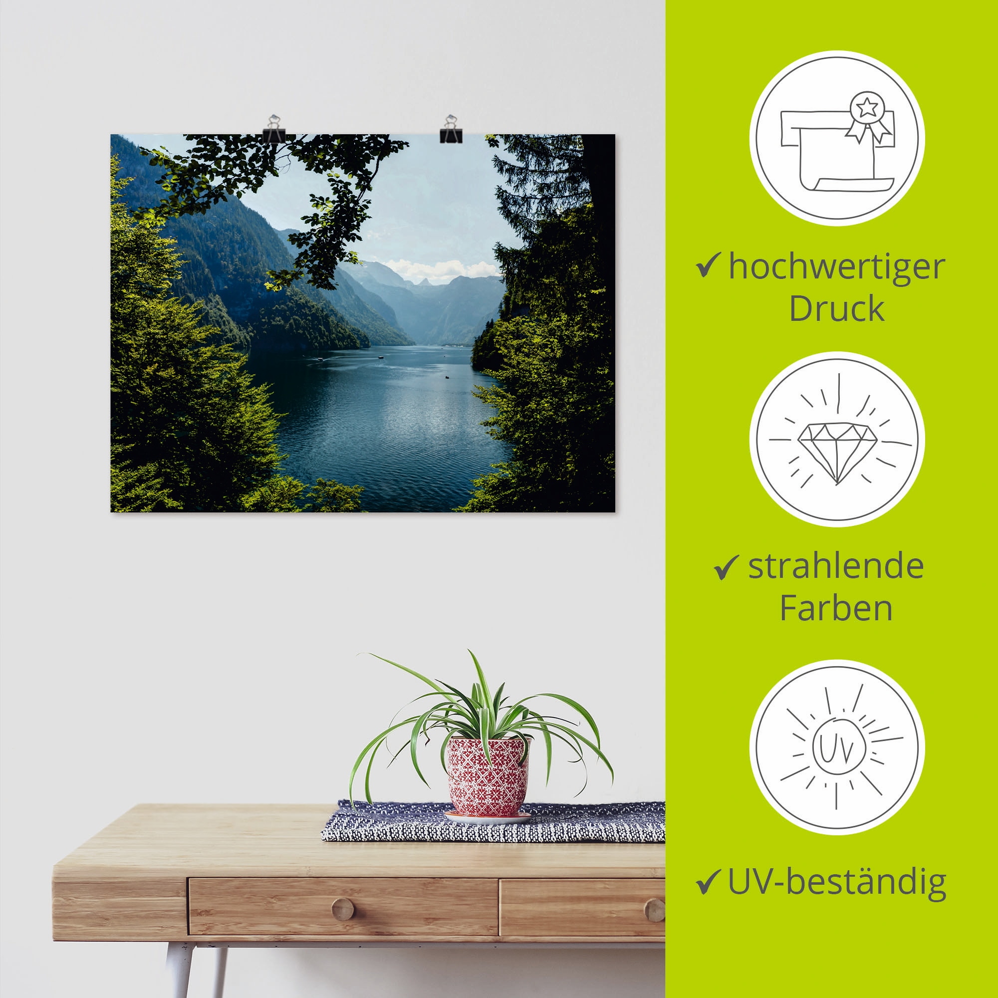 Artland Wandbild »Malerwinkel Königssee- Alpen« Berge 1 Stk. tlg. als Leinwandbild, Poster in verschied. Größen