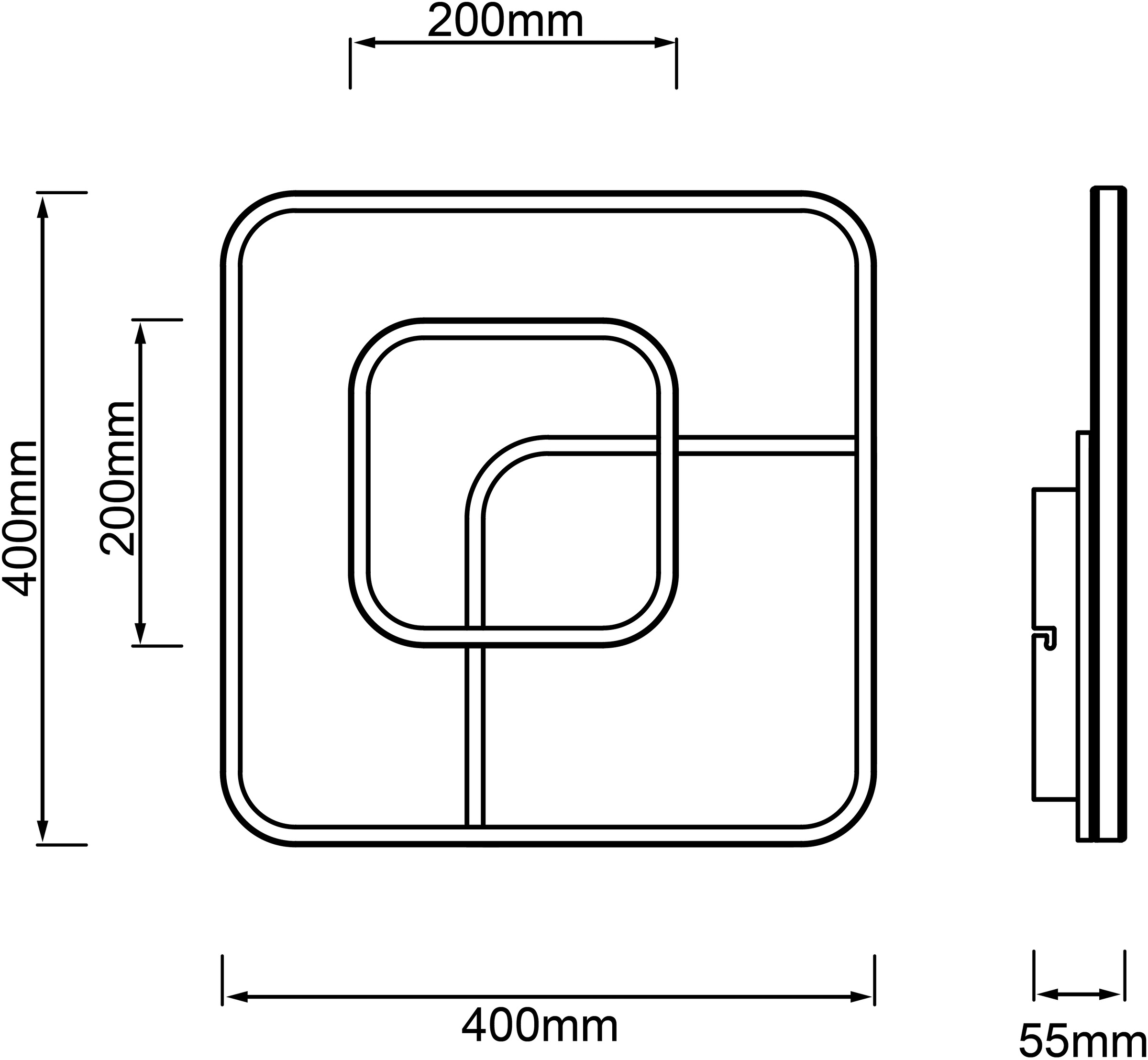Brilliant LED Deckenleuchte »Merapi«, 1 flammig, Leuchtmittel LED-Modul | LED fest integriert, 41 x 41 cm, 3600 lm, warmweißes Licht, Metall/Kunststoff, weiß/schwarz