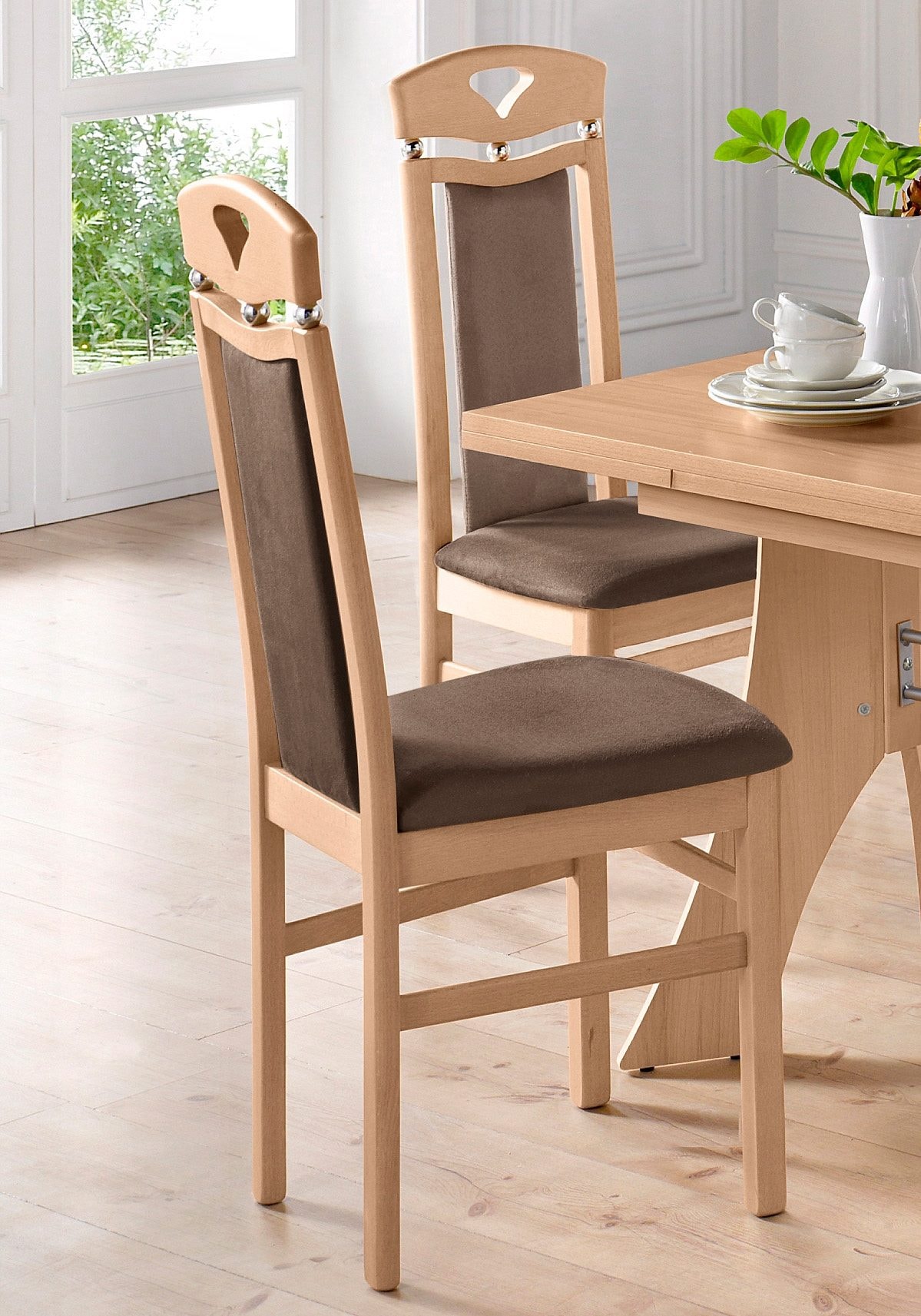 Home affaire Esszimmerstuhl »Berta Küchenstuhl«, (Set), 2 St., Microfaser, günstig online kaufen