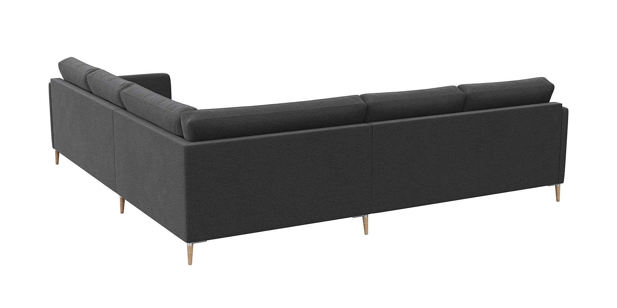 FLEXLUX Ecksofa »Fiore, gleichschenklig, bequem durch hochwertigem Sitzaufbau«, schmale Armlehnen, Kaltschaum, Füße Alu+ Eiche