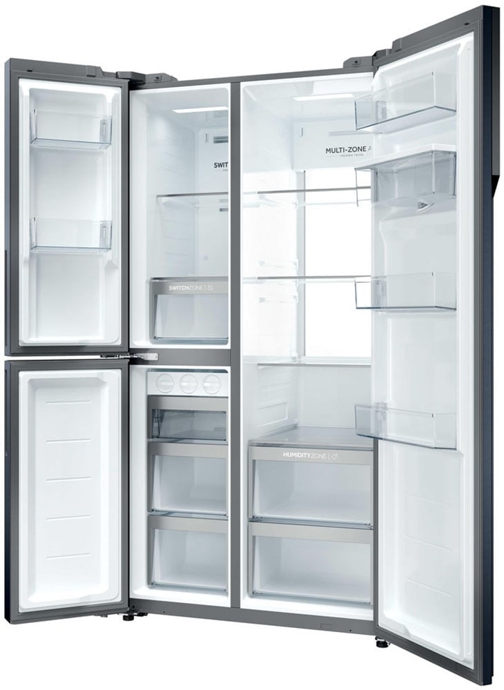 Haier Multi Door SBS 3D »HSPR79F18DWMB« 177,5 cm hoch 90,5 cm breit Humidity Zone: Obst, Gemüse und Salat 2x länger frisch halten