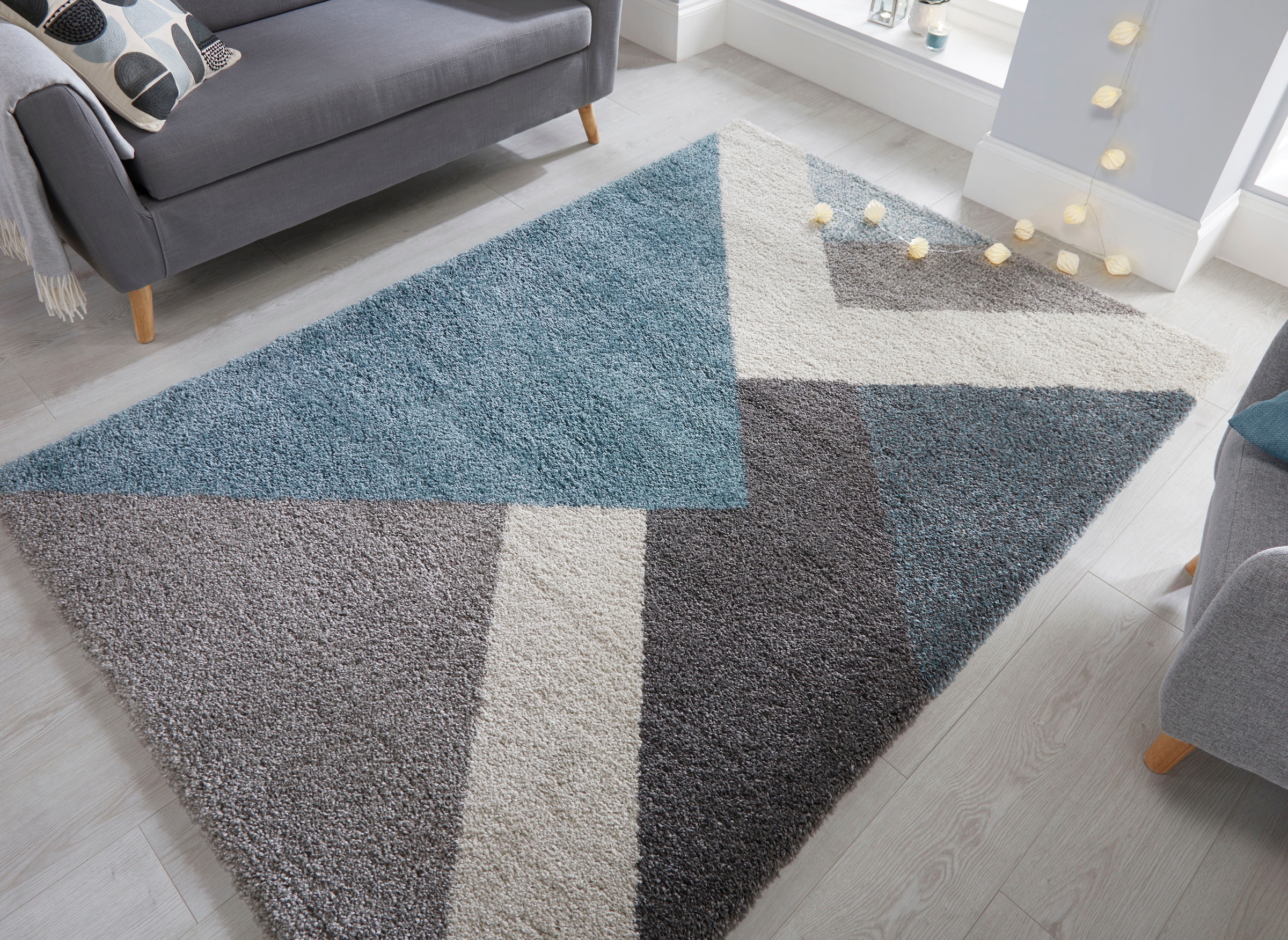 FLAIR RUGS Hochflor-Teppich »Zula«, rechteckig, 30 mm Höhe, modernes Design, geometrisches Muster, pflegeleicht