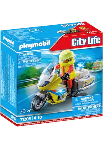 Konstruktions-Spielset »Notarzt-Motorrad mit Blinklicht (71205), City Life«, mit...