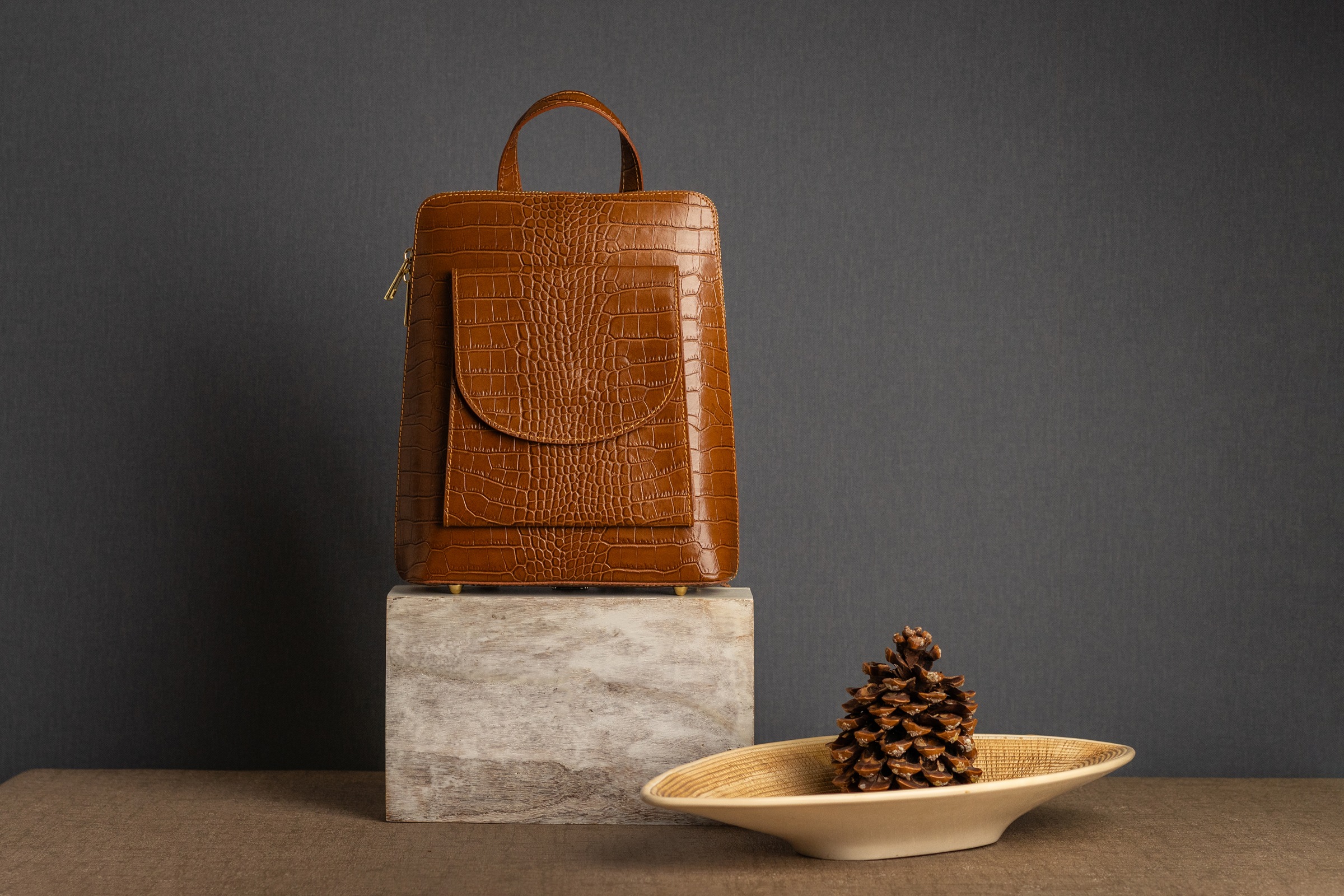 Cluty Cityrucksack, echt Leder, Made in Italy