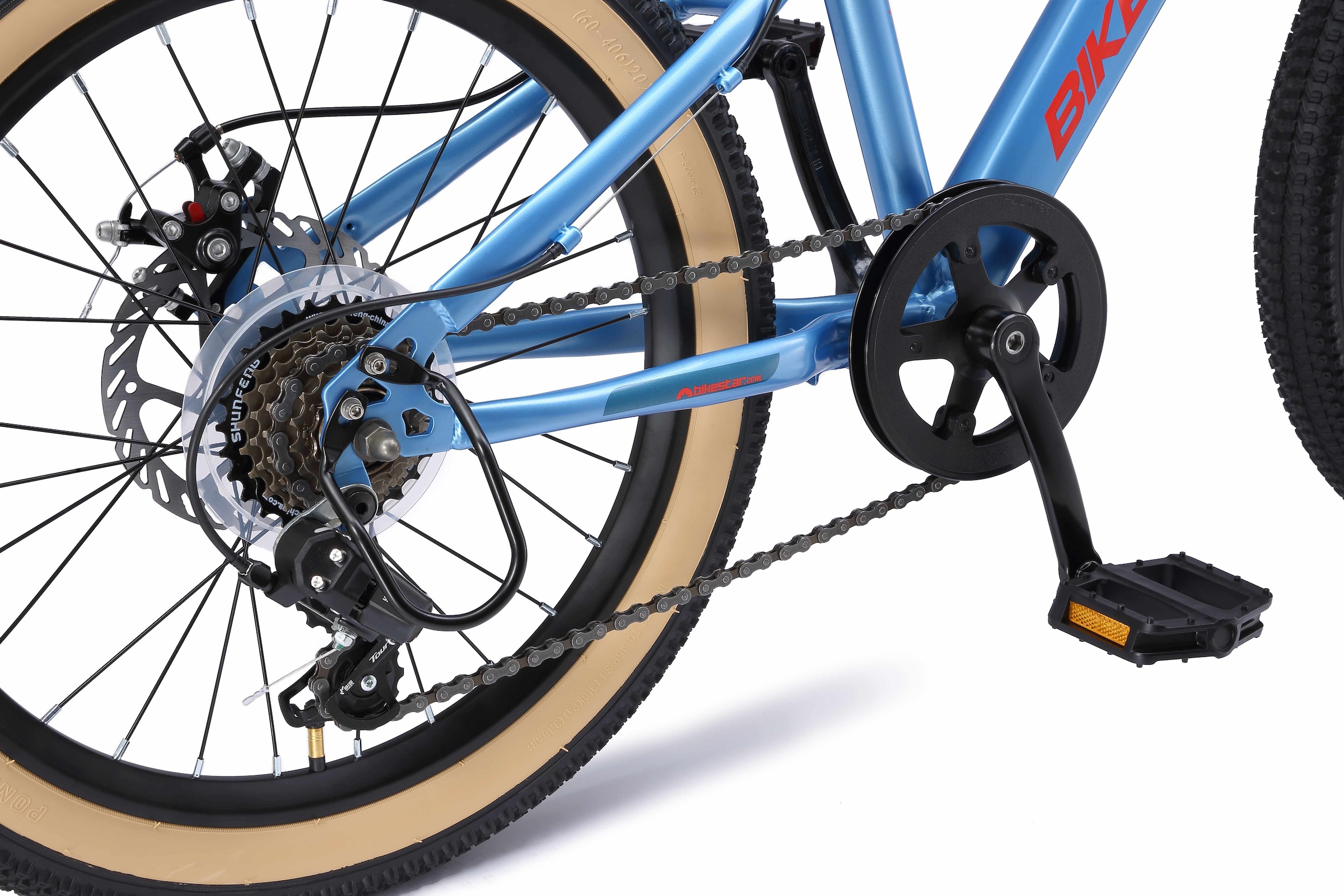 Bikestar Jugendfahrrad, 7 Gang, Shimano, RD-TY21 Schaltwerk, Kettenschaltung