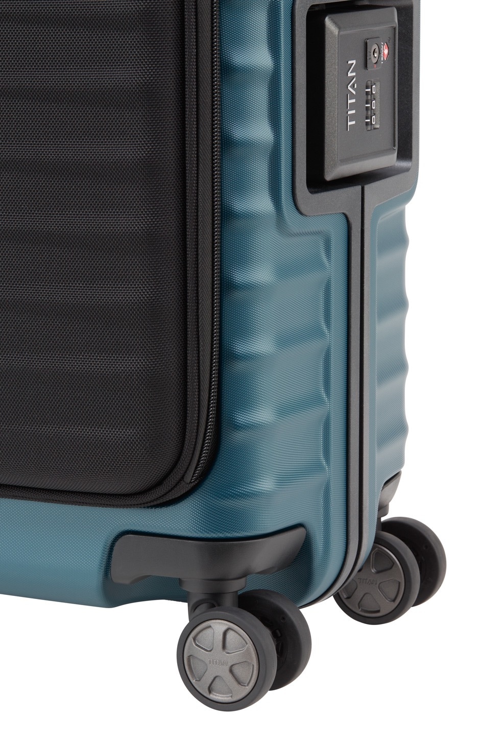 TITAN® Hartschalen-Trolley »LITRON Frame mit Vortasche, Safeplus-Verschluss«, 4 Rollen, Hartschalen-Koffer Made in Germany mit 10 Jahren Herstellergarantie