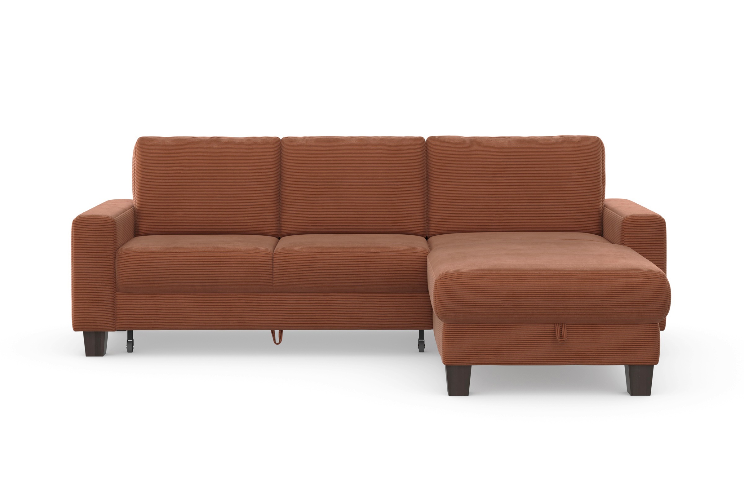 Home affaire Ecksofa »Summer L-Form«, mit Recamiere, mit oder ohne Bettfunktion und Bettkasten, Cord-Bezug