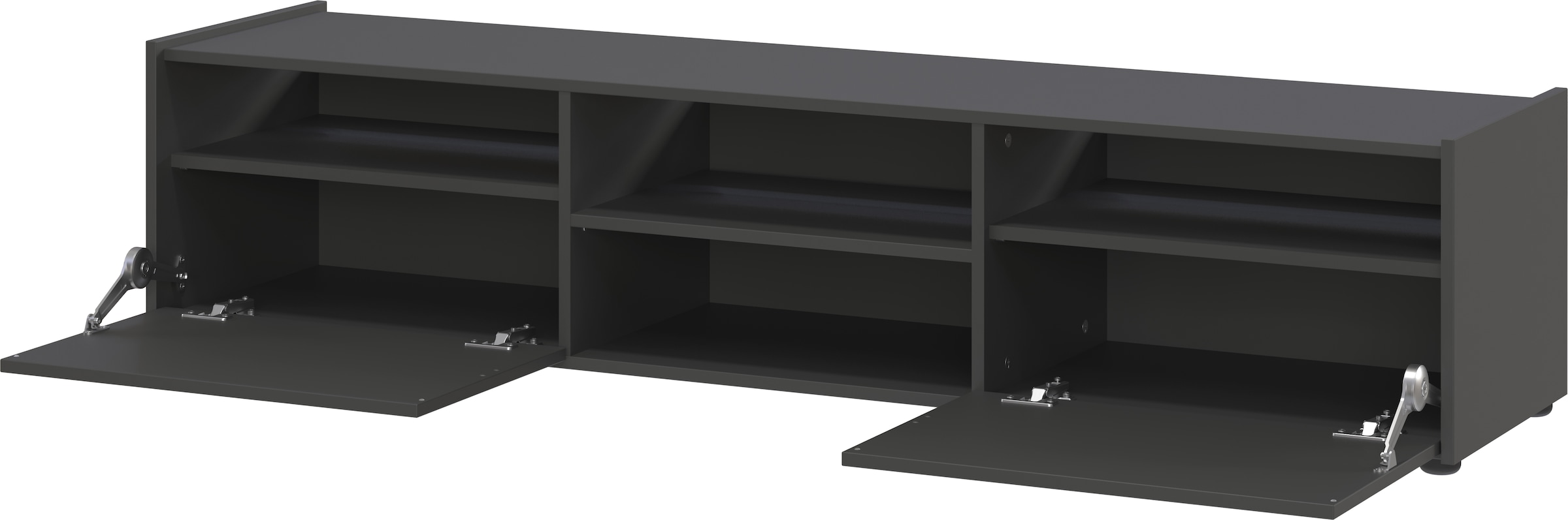 GERMANIA Lowboard, TV-Lowboard mit 2 offenen Fächern und 2 Klappen