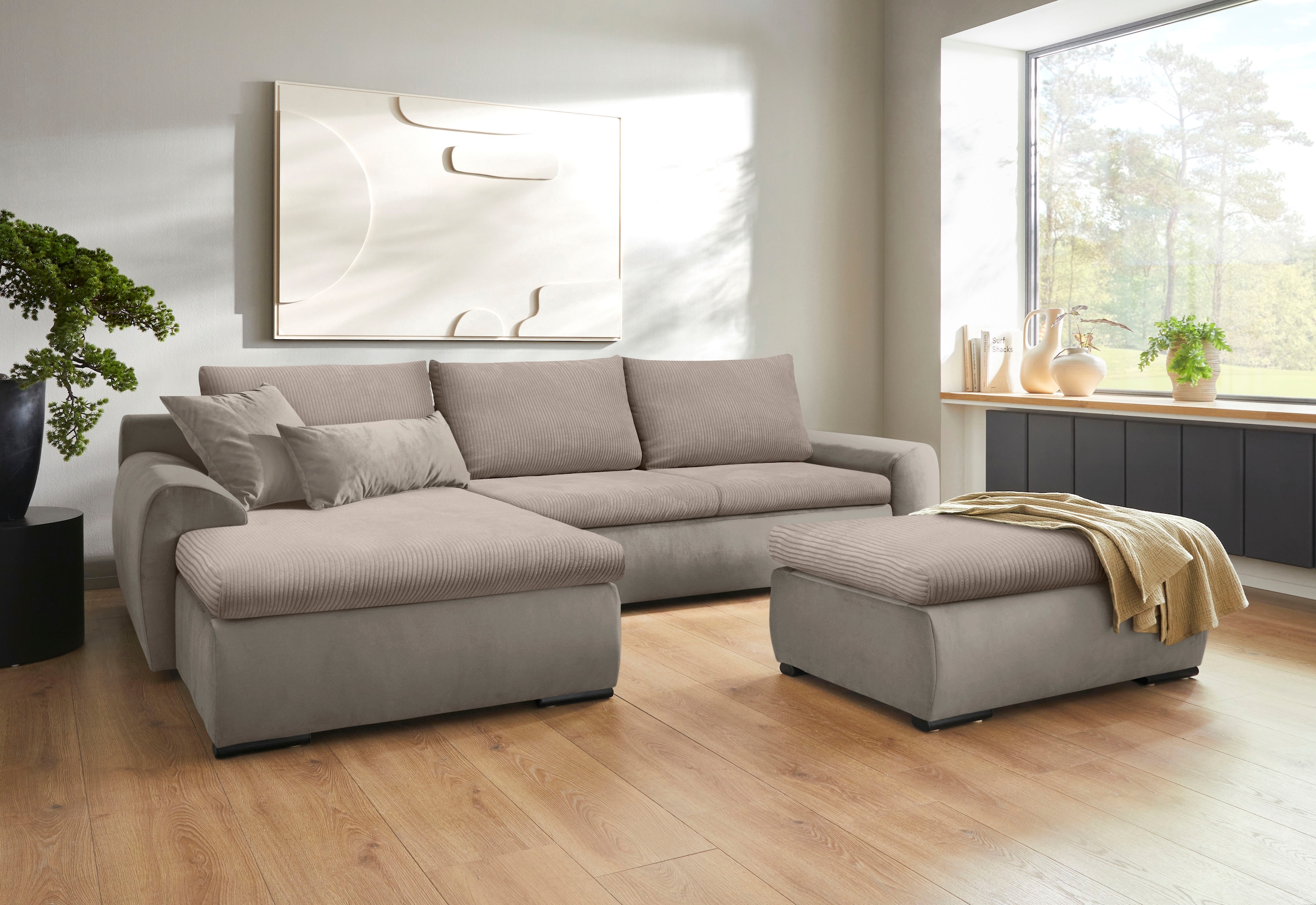 Home affaire Ecksofa »Win, L-Form, Breite 285cm«, optional mit Schlaffunkti günstig online kaufen