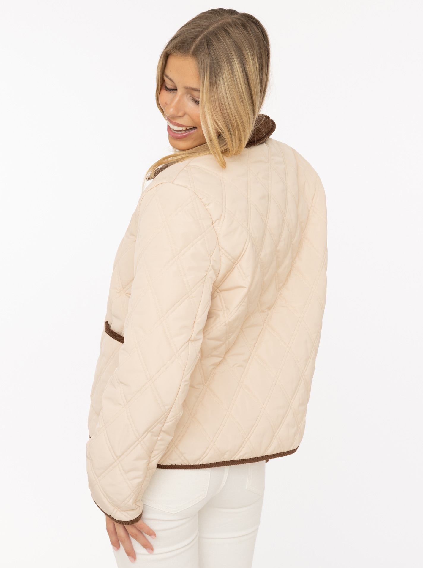 Zwillingsherz Steppjacke »"Classic"« ohne Kapuze Kordkragen, Knopfleiste und Taschen