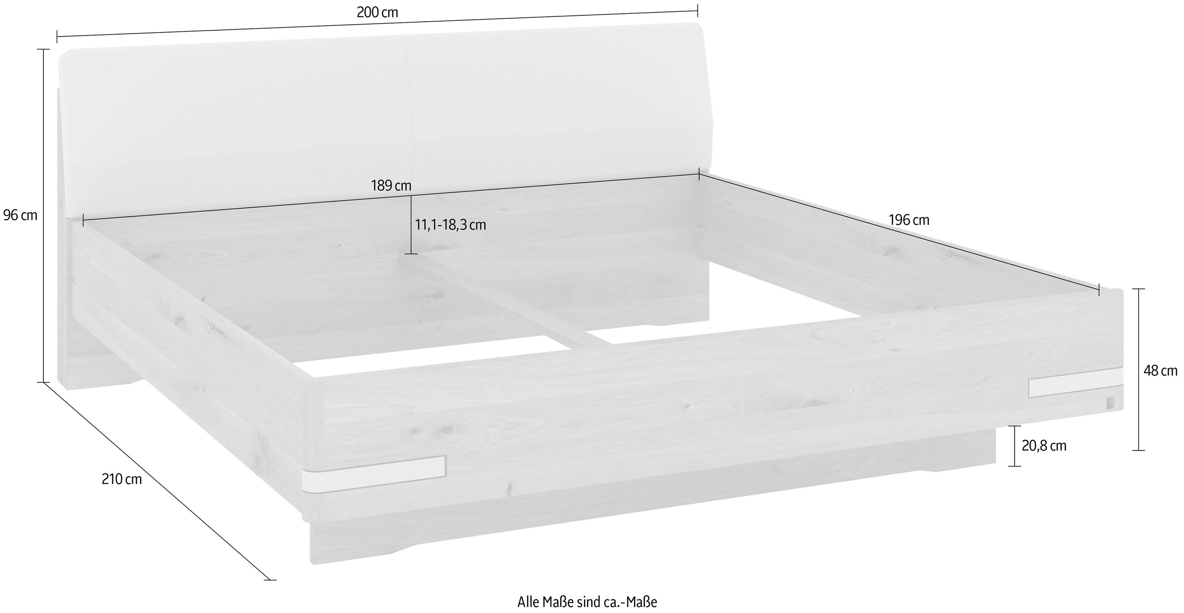 Musterring Holzbett »Savona«, (Belastbarkeit 220 Kg, 4-fache Liegehöhenverstellung, MADE IN GERMANY), Kopfteil Kunstleder Champagner, Details in Chrom, verschiedene Größen