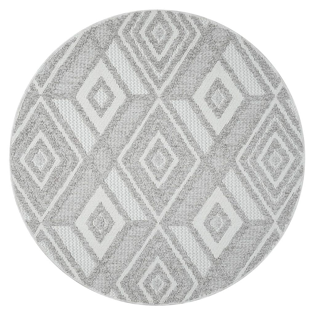 Carpet City Teppich »LINDO 8875«, rund, 11 mm Höhe, Kurzflor, Hochtief-Muster/ 3D-Effekt, Boho-Stil, Wohnzimmer