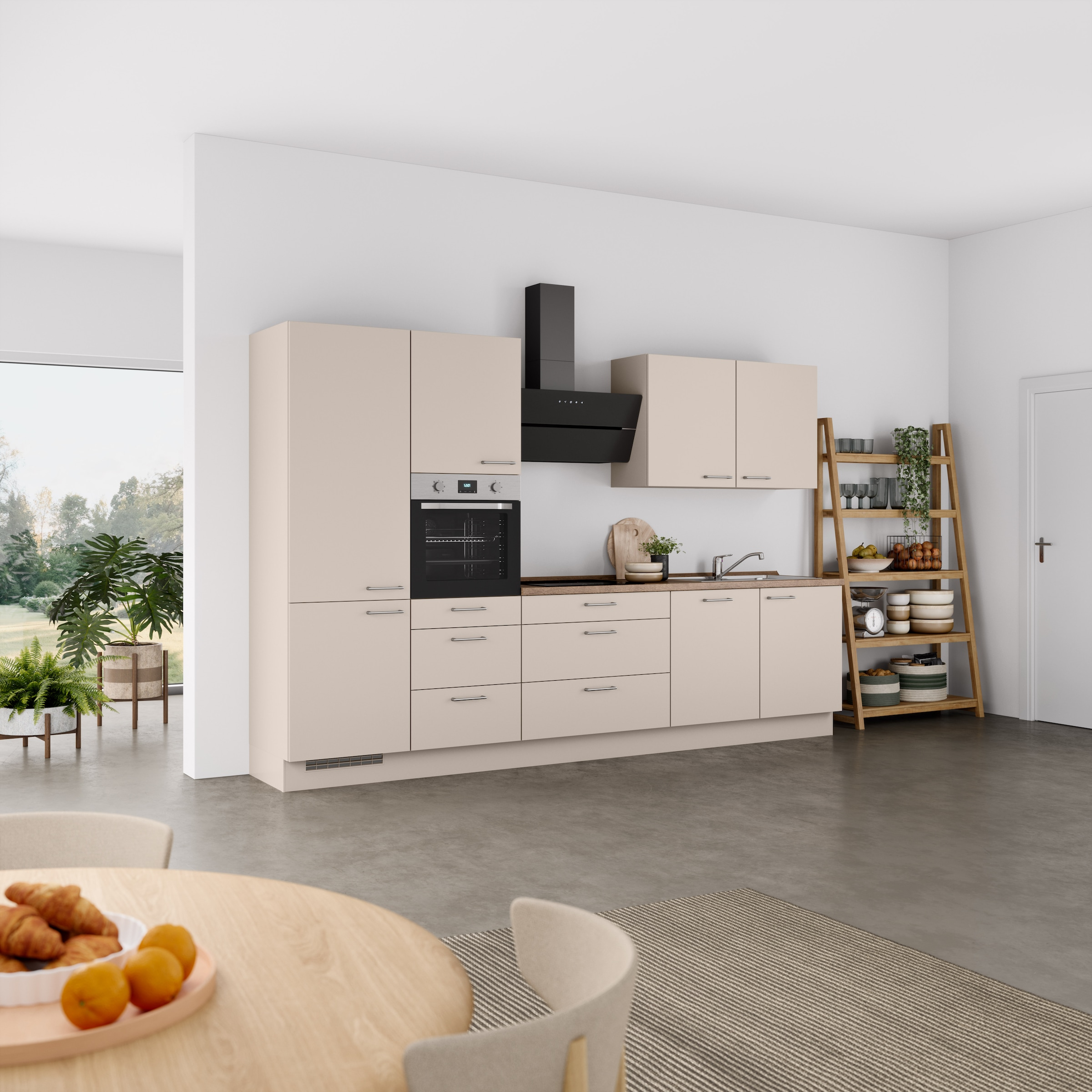 nobilia® Küchenzeile »"Laser II"«, vormontiert, Ausrichtung wählbar, Breite 330 cm, wahlw. mit E-Geräten