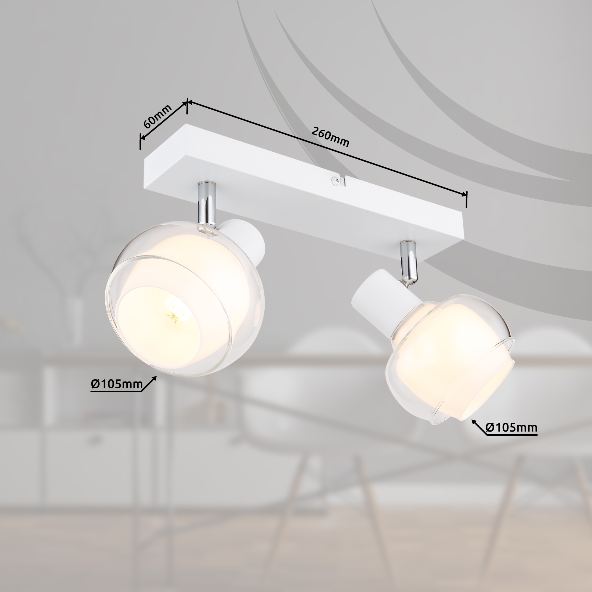 GLOBO LIGHTING Deckenstrahler »TOKKI« E14 1 Stk. Spot Deckenspot Flur Schlafzimmer Wohnzimmer
