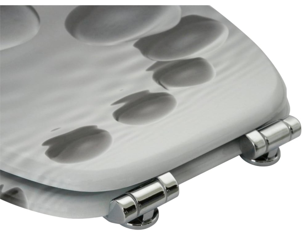 Sanilo Badaccessoire-Set »Black Stones«, (Komplett-Set, 3 tlg.), bestehend aus WC-Sitz, Badteppich und Waschbeckenstöpsel