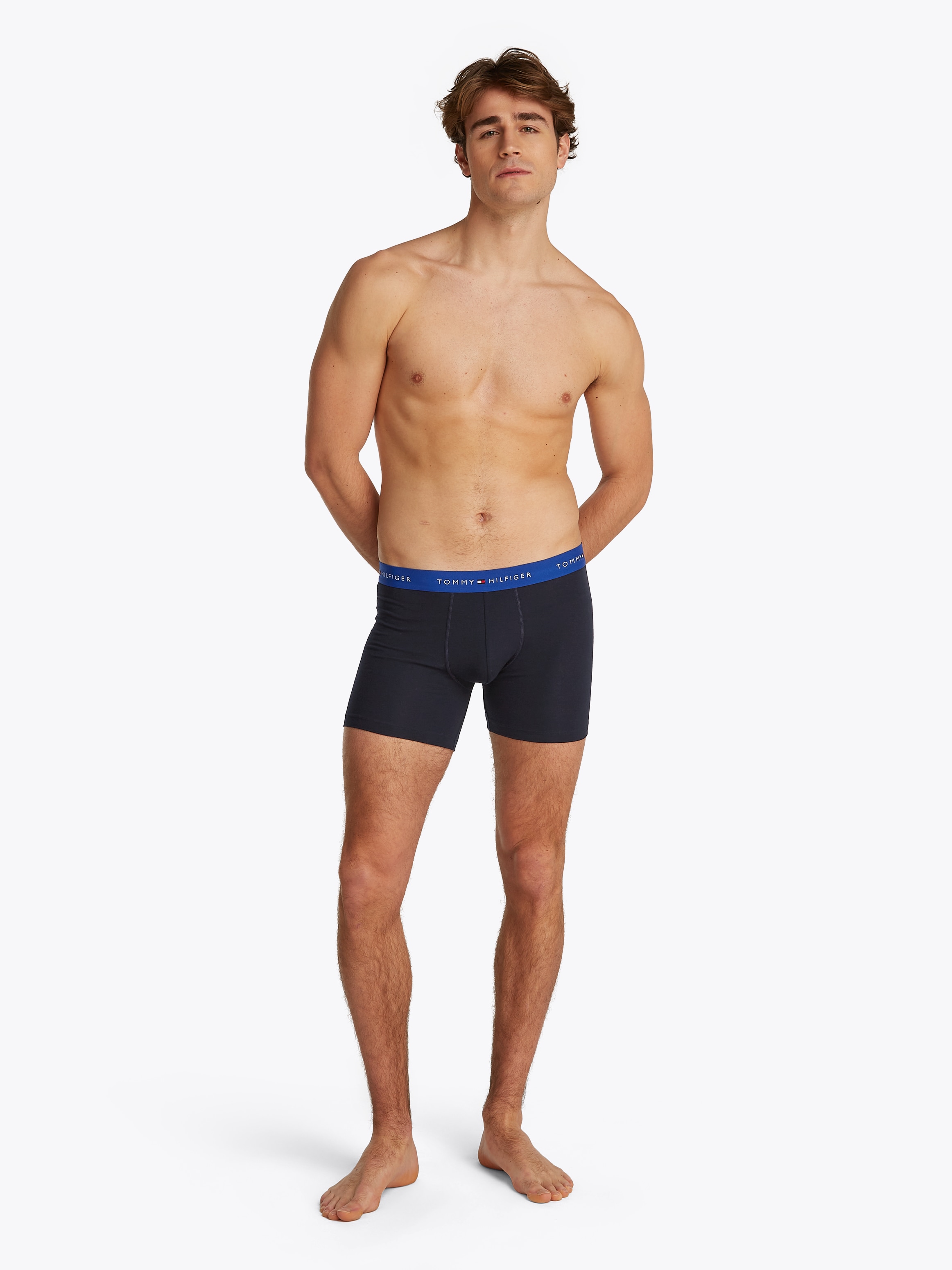 Tommy Hilfiger Underwear Boxershorts »3P BOXER BRIEF WB«, (Packung, 3 St., 3er-Pack), mit kontrastfarbenem Logobund