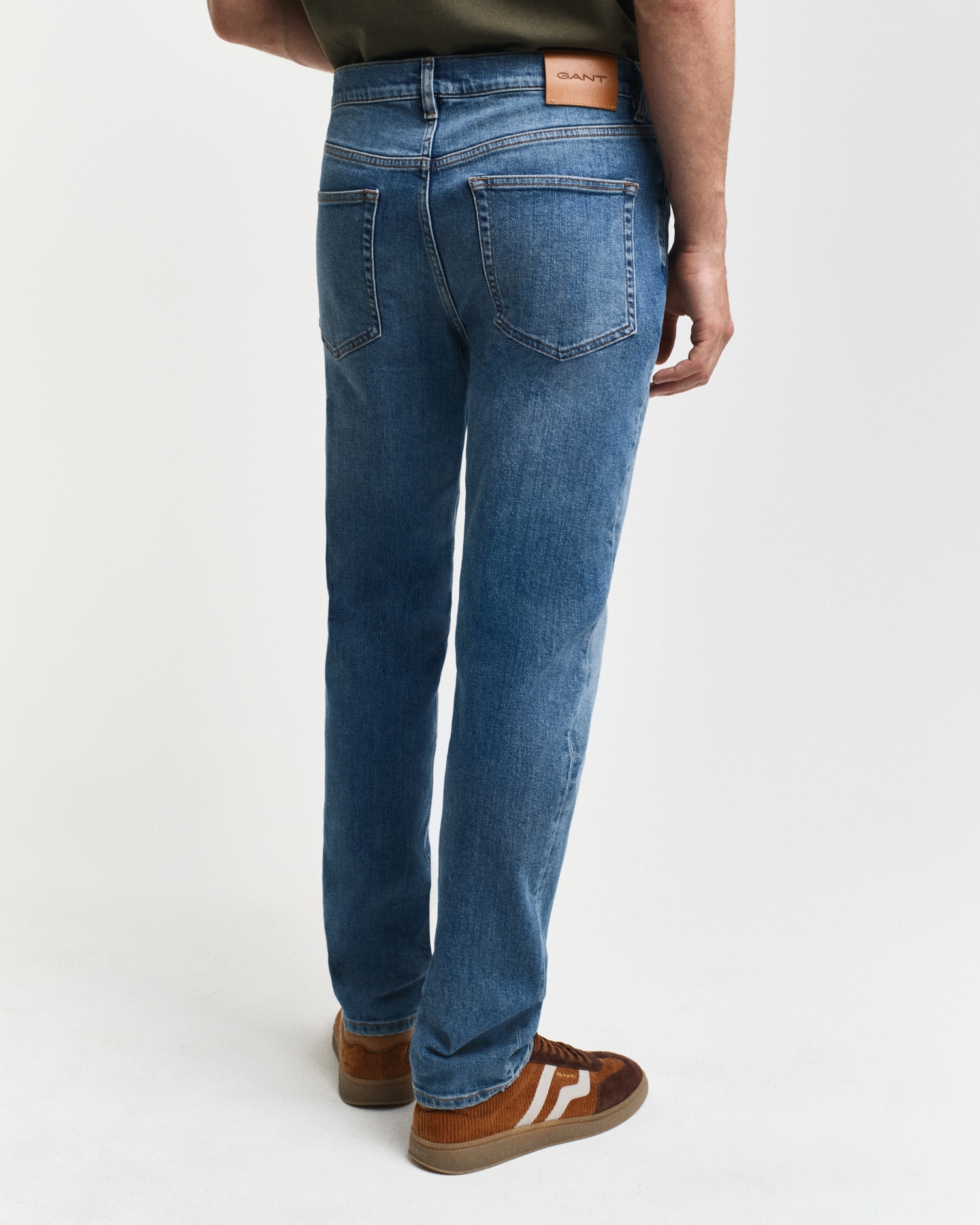 Slim-fit-Jeans SLIM JEANS, Gr. 42 - Länge 32, MID BLUE WORN IN Länge 32