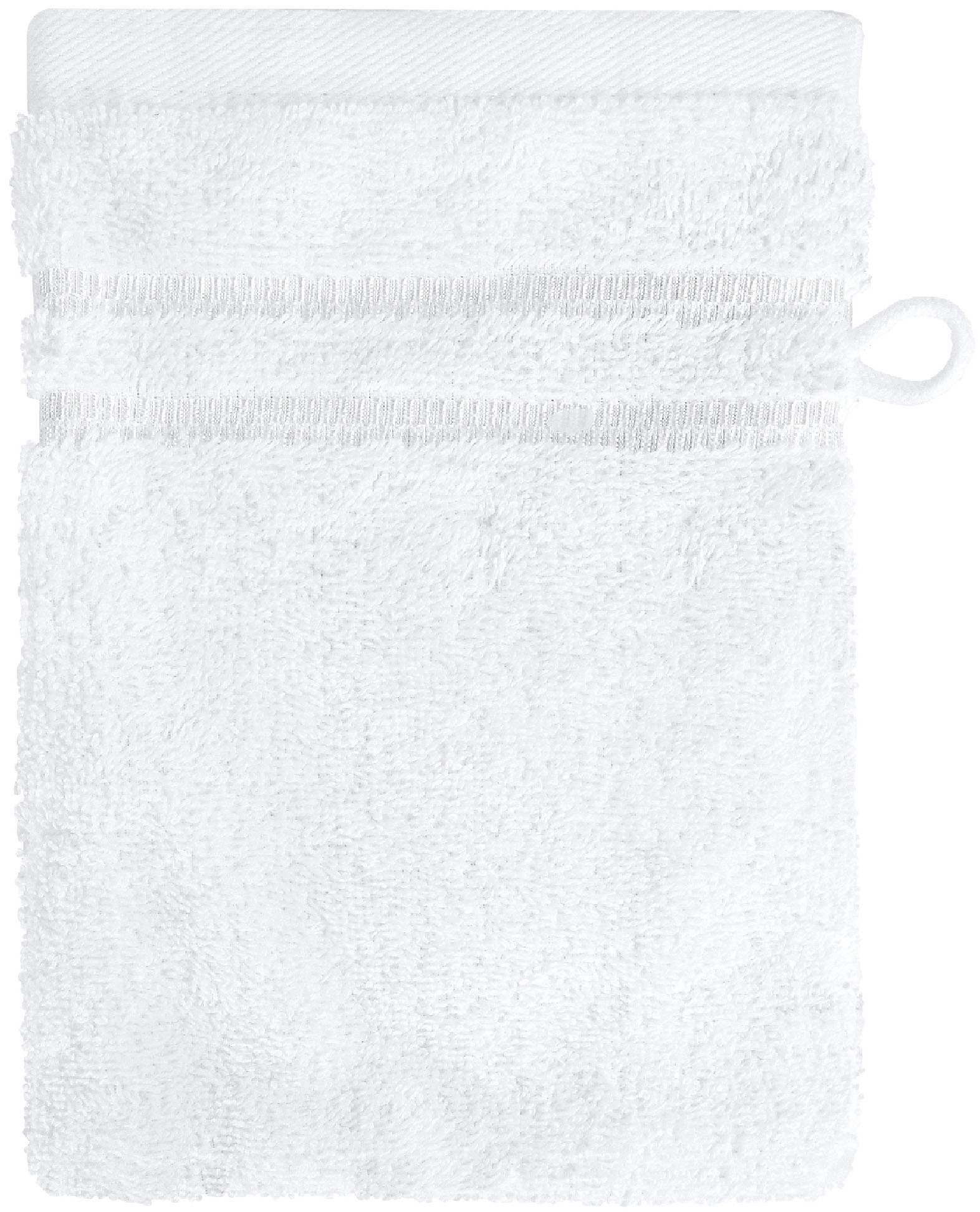 Schiesser Waschhandschuh »Milano im 5er Set«, (5 St., 5er Set Waschlappen 16 x 22 cm), mit Webbordüre