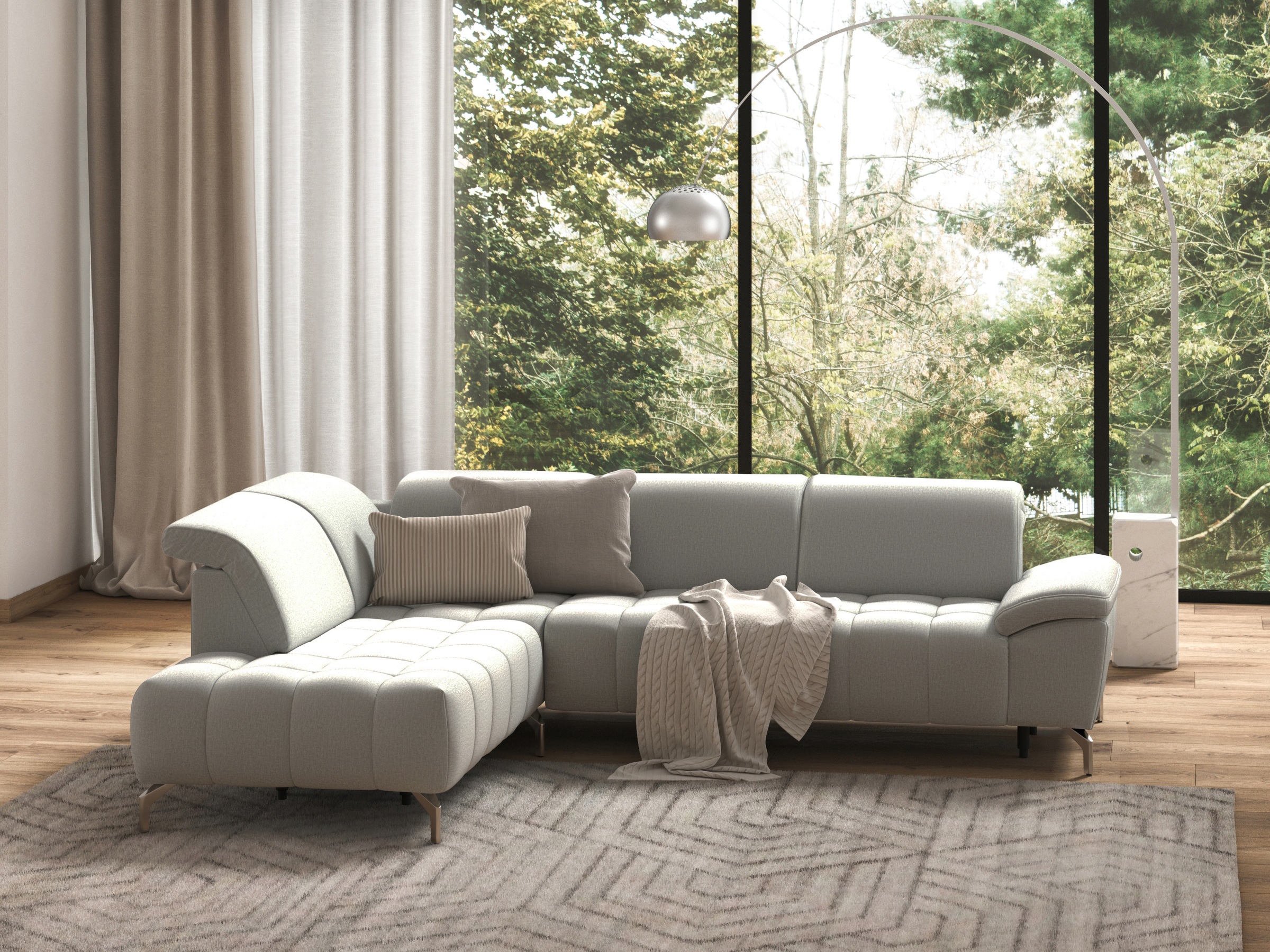 sit&more Ecksofa »Cool L-Form«, wahlweise mit Kopfteilverstellung und Vorzi günstig online kaufen