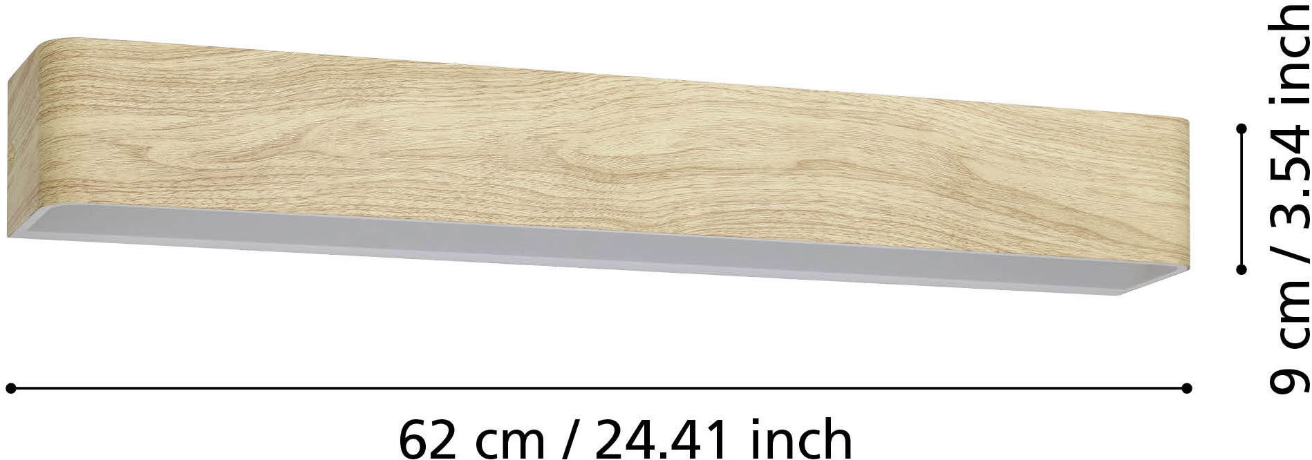 EGLO Wandleuchte »SANIA 6 Wandlampe - Stahl - LED - 26,5W - IP44« LED-Modul 1 Stk. Warmweiß Spiegelampe, Badezimmerleuchte, Wandstrahler, L62 x H8 x AL9 cm