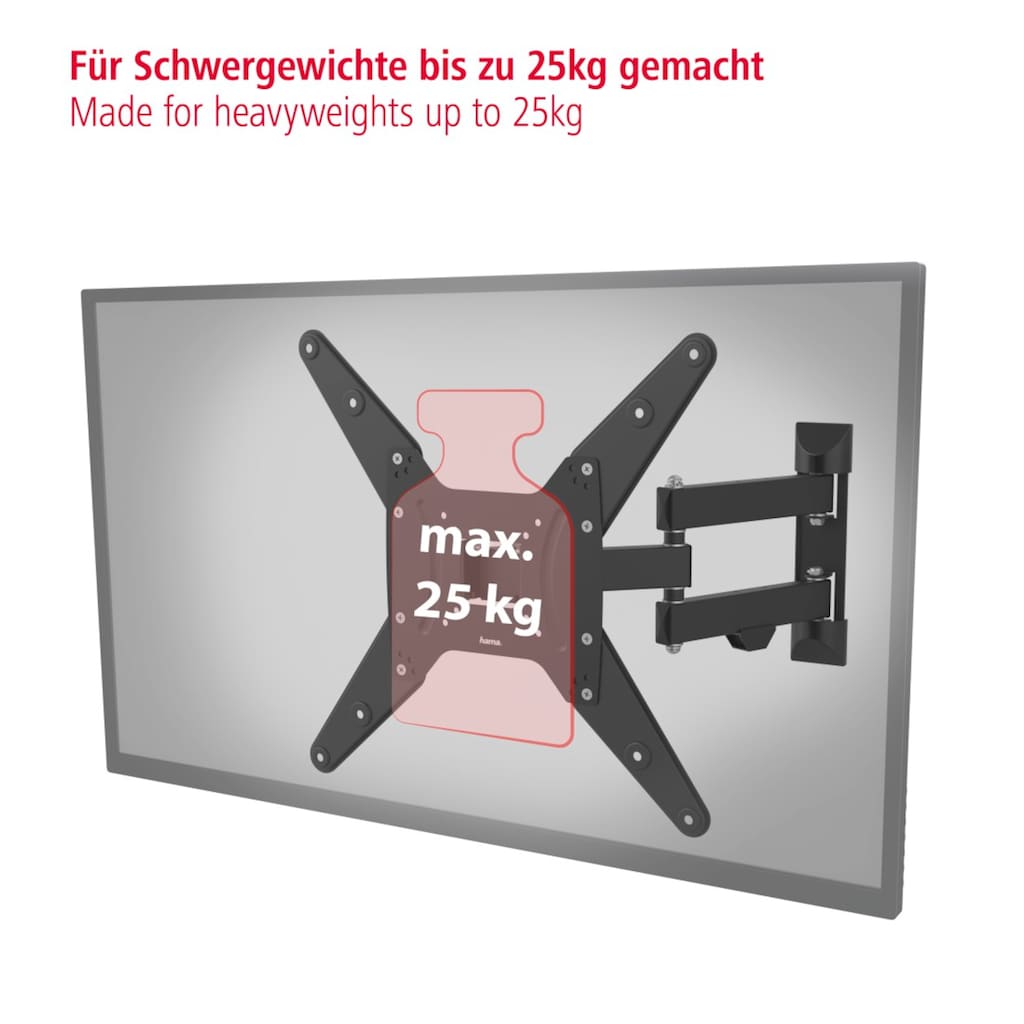 Hama TV-Wandhalterung »schwenkbar, vollbeweglich, 81 - 165 cm (32"- 65"), 43",50",55"«, bis 165 cm Zoll