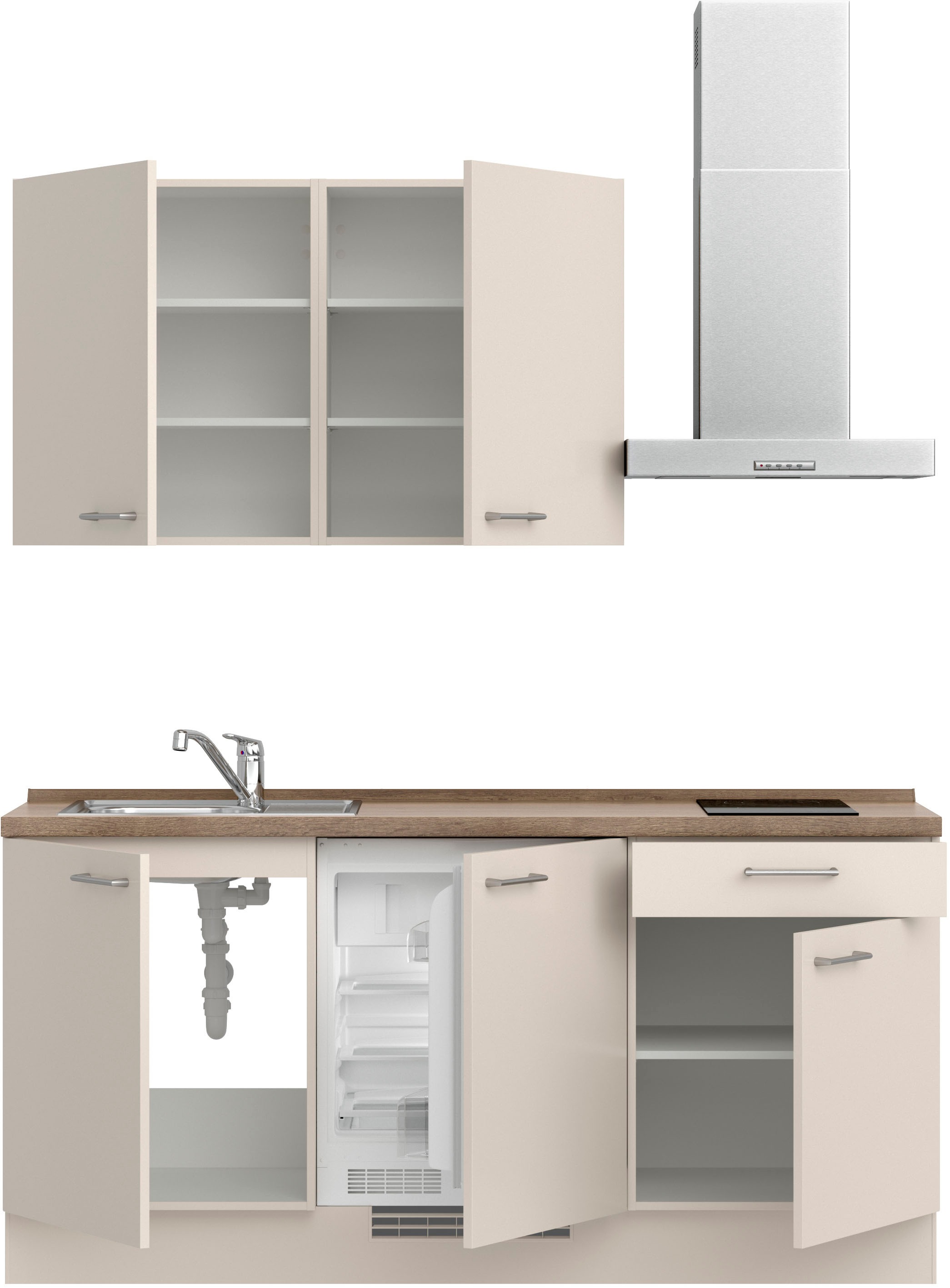 nobilia® Küchenzeile »"Laser I"«, vormontiert, Ausrichtung wählbar, Breite 180 cm, wahlw. mit E-Geräten