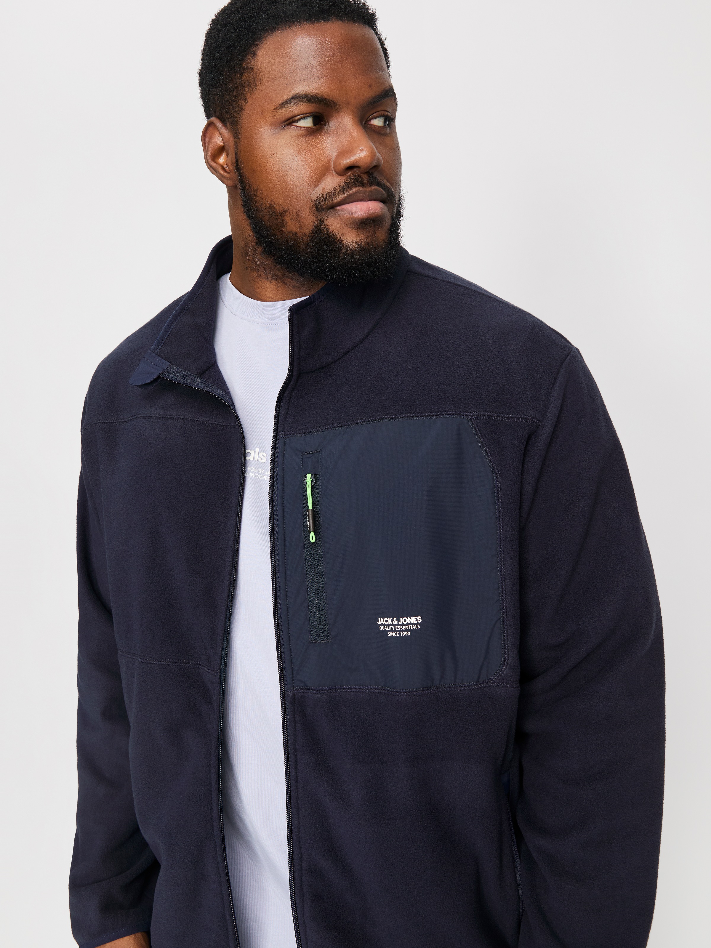 Jack & Jones PlusSize Fleecejacke »JJTHEO FLEECE JACKET PLS«, ohne Kapuze
