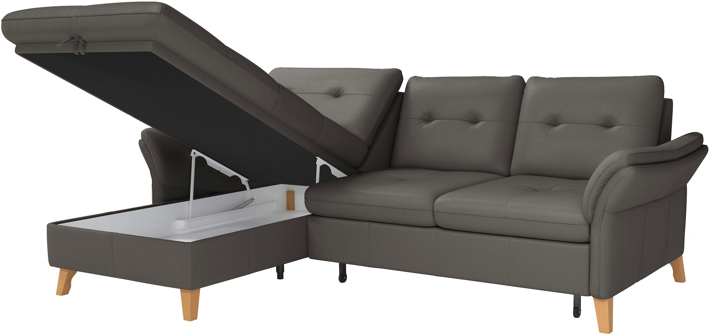 sit&more Ecksofa »Göteborg«, Sitztiefenverstellung und Federkern, wahlweise mit Bettfunktion