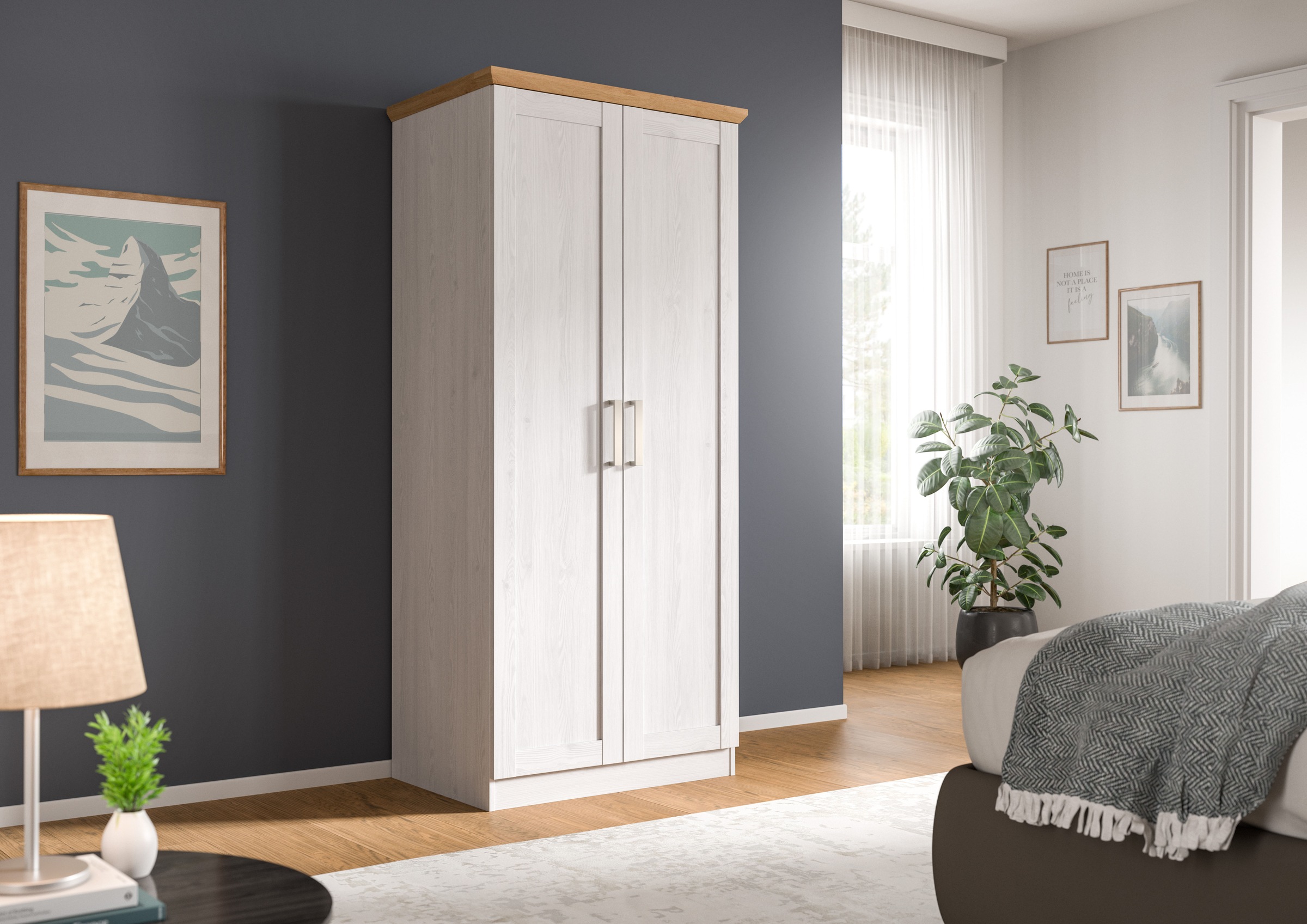 Home affaire Kleiderschrank »FLORENZ, Kleiderschrank inkl. 1 Kleiderstange« günstig online kaufen
