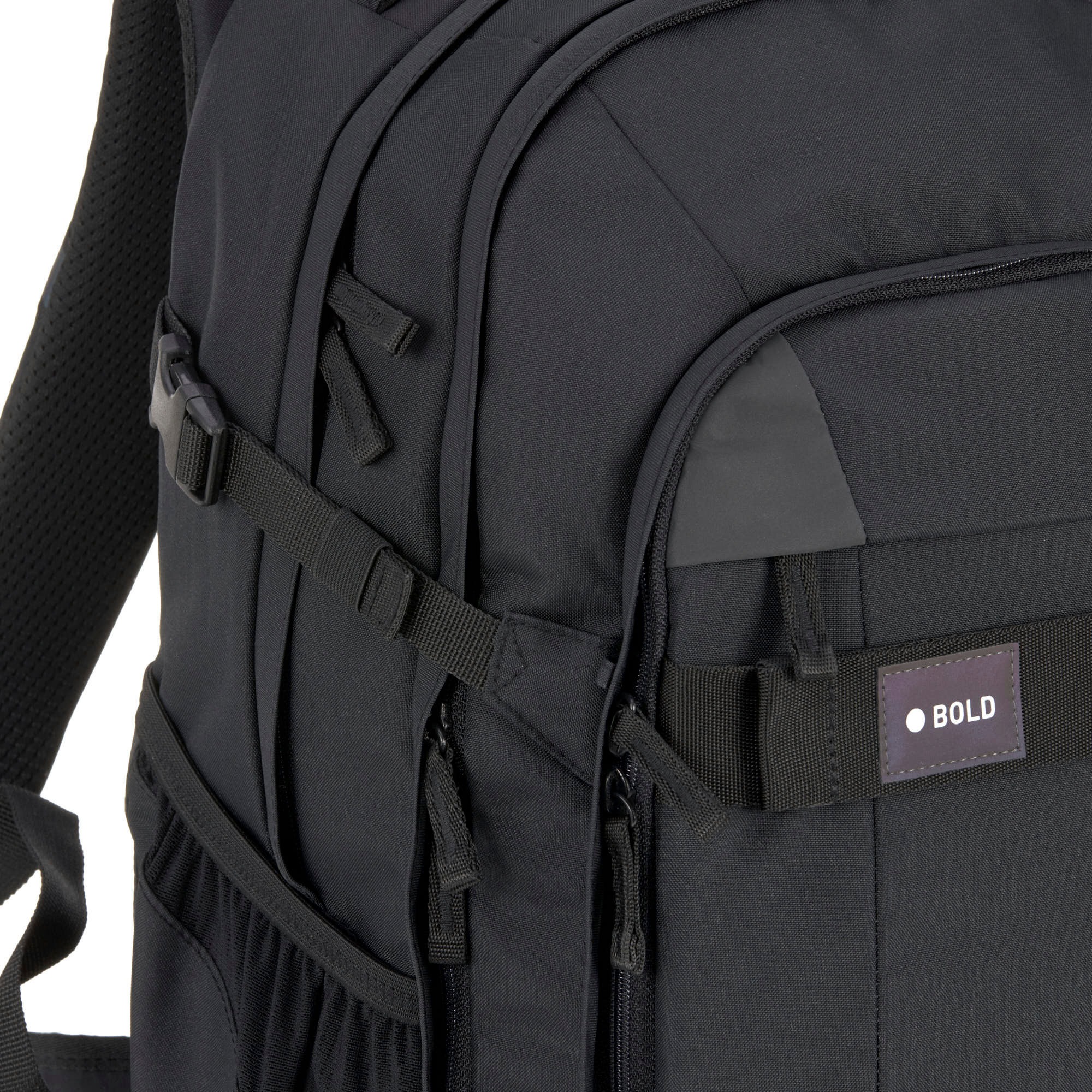 LÄSSIG Schulrucksack »Origin Bold, black«, Reflektoren, aus recyceltem Material