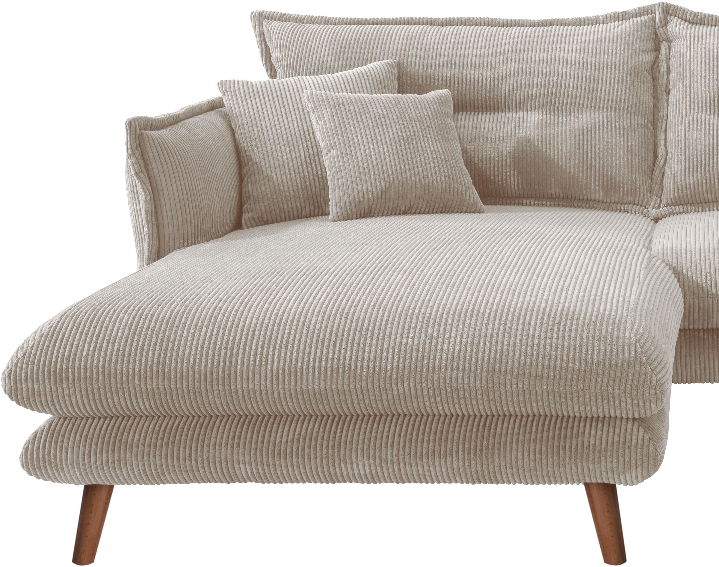 INOSIGN Ecksofa »Lazio modern und bequem, schmale Armlehnen, tolle Detailverarbeitung«, zwei verschiedene Fußfarben wählbar
