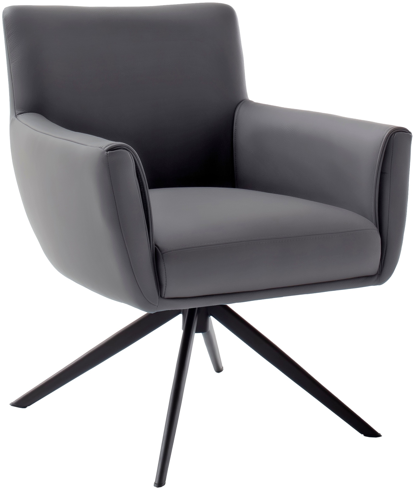 MCA furniture 4-Fußstuhl »WILSON Esszimmerstuhl, Armlehnstuhl, Polsterstuhl, modern«, (Set), 1 St., Leder, Stuhl, Armlehnenstuhl, drehbar, Taschenfederkern, belastbar 160 kg,XXL
